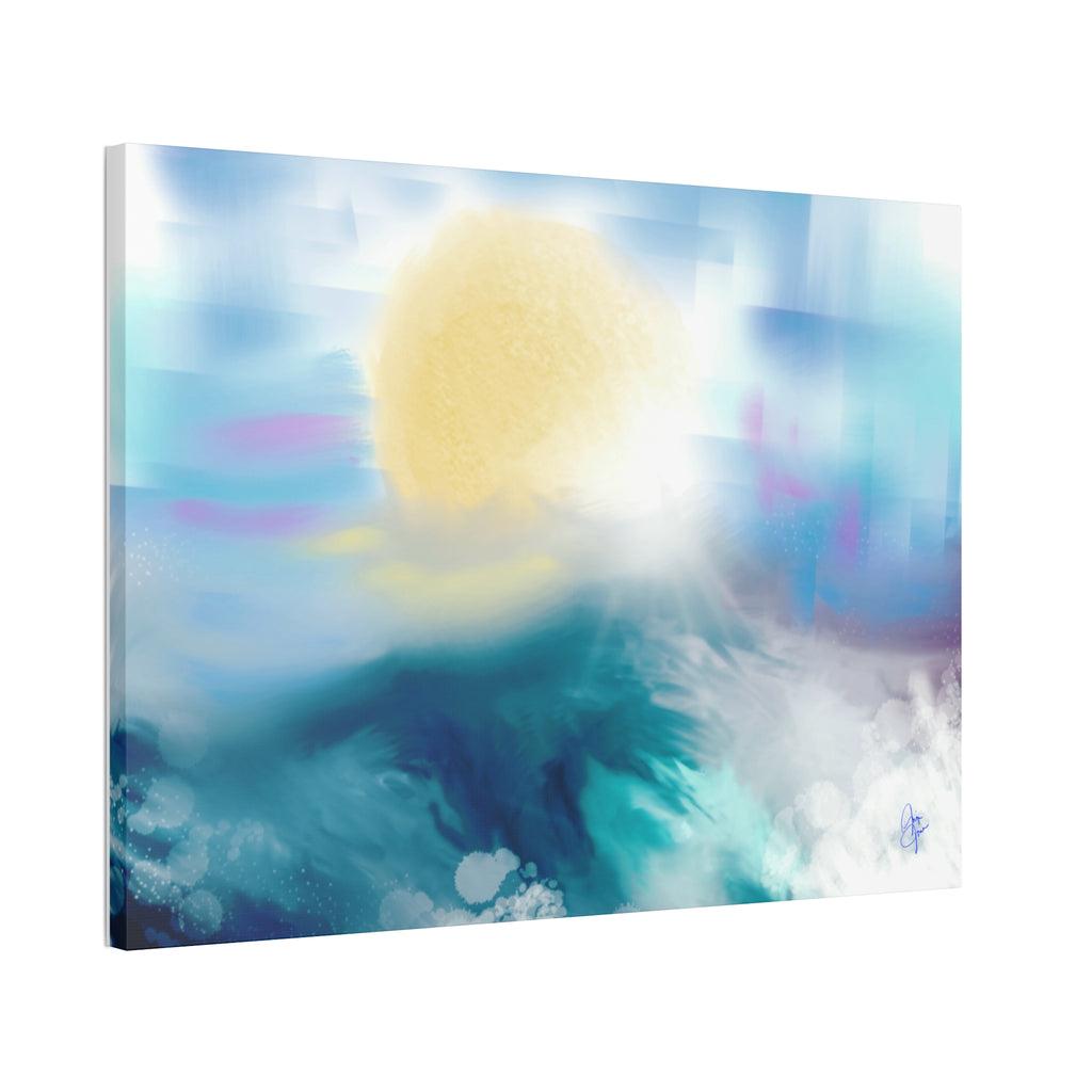 Ocean Sunrise Abstract Canvas Print — Stretched 1.5"
