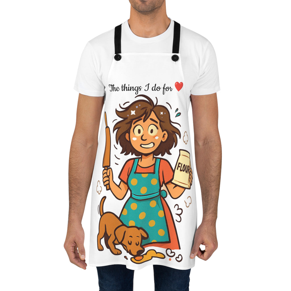 Baking Mom Apron — "The Things I Do For Love" Cute Baking Chef Apron