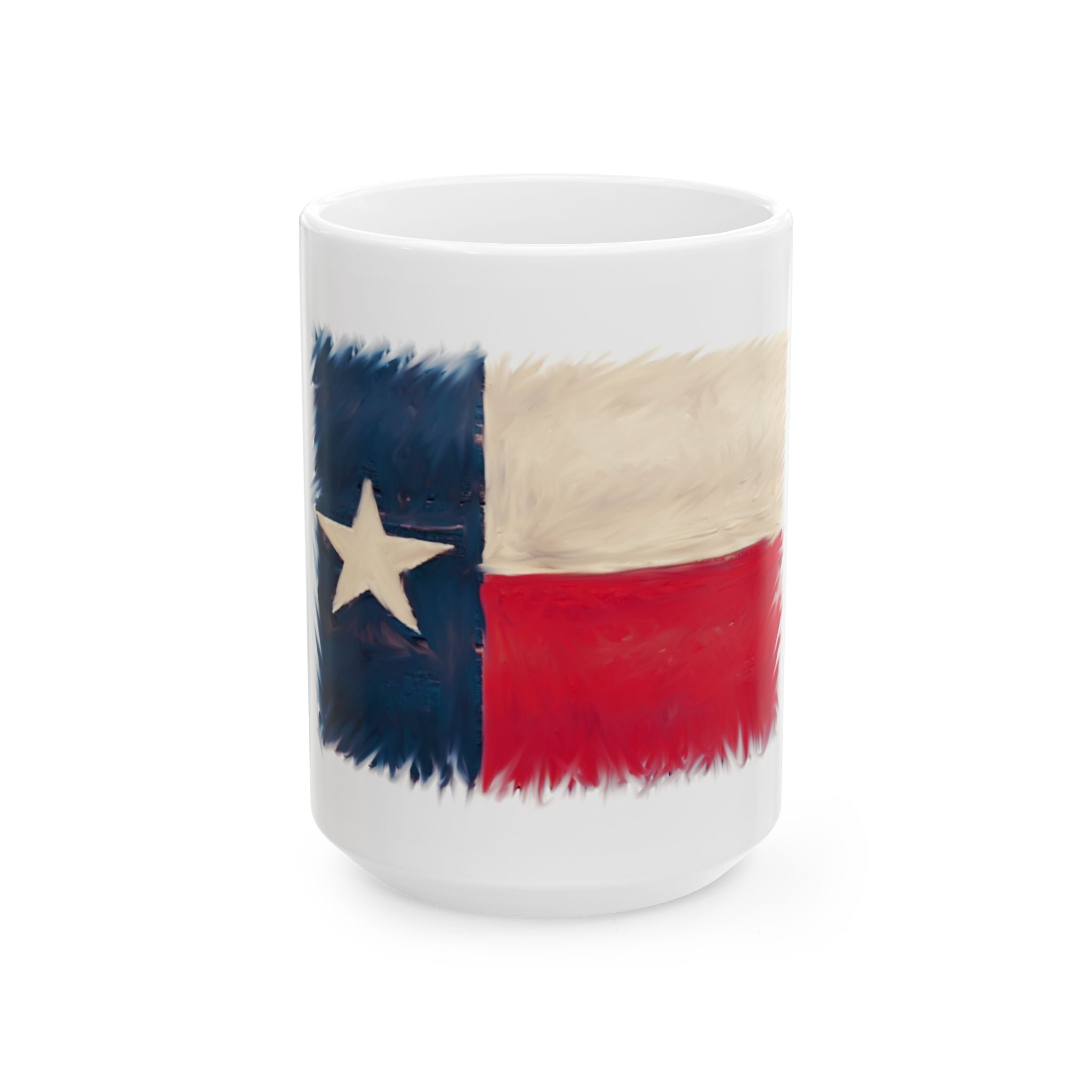 Texas Flag Ceramic Mug — Rustic Lone Star Coffee Cup (11oz/15oz)