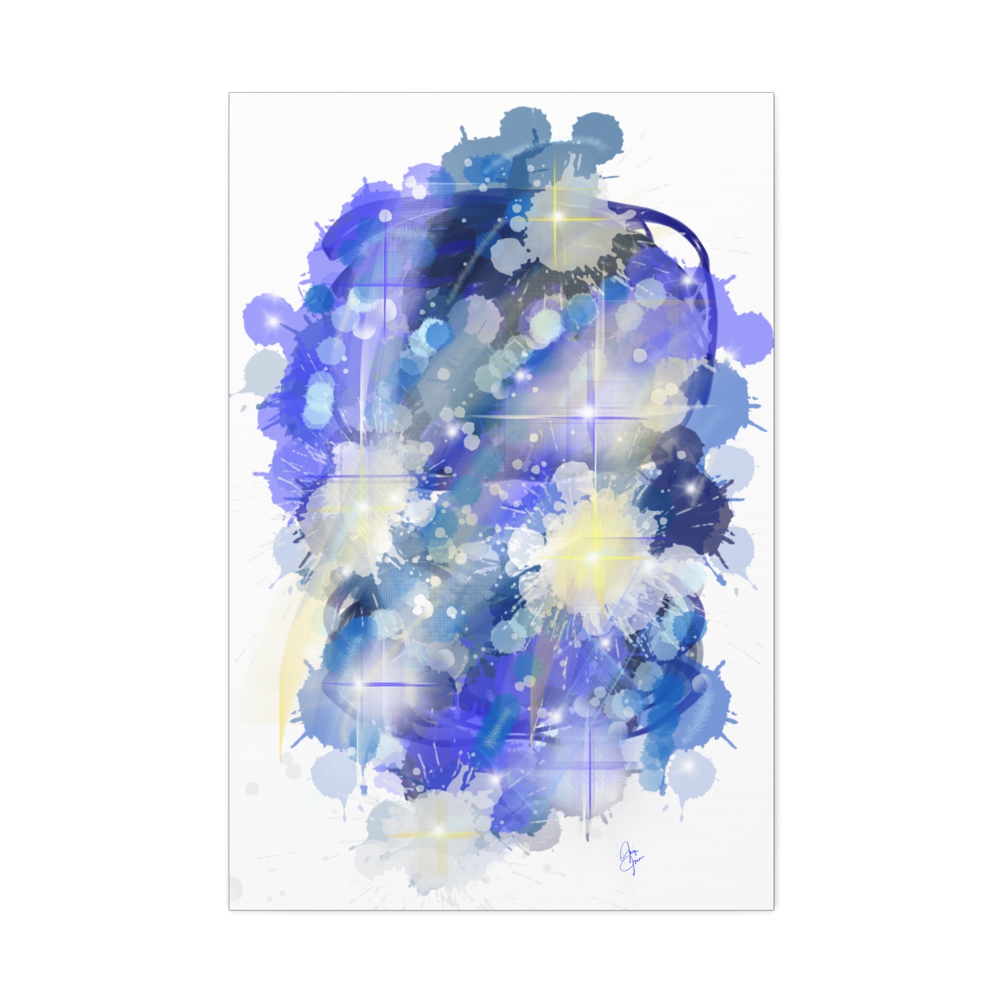 Abstract Blue Galaxy Canvas Print — Stretched 1.5" Wall Art