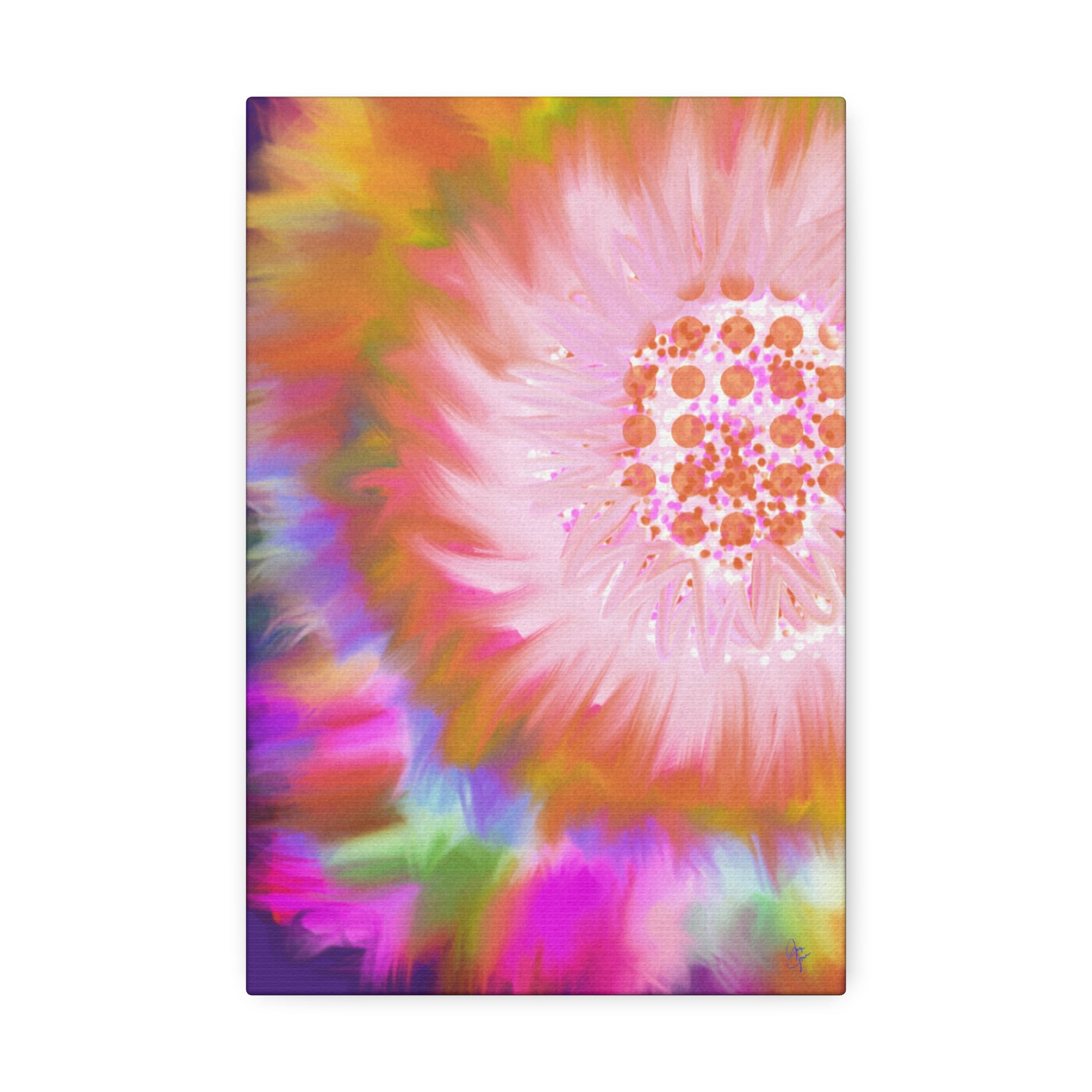 Abstract Floral Burst Canvas Stretched 1.5" — Colorful Sunflower Wall Art