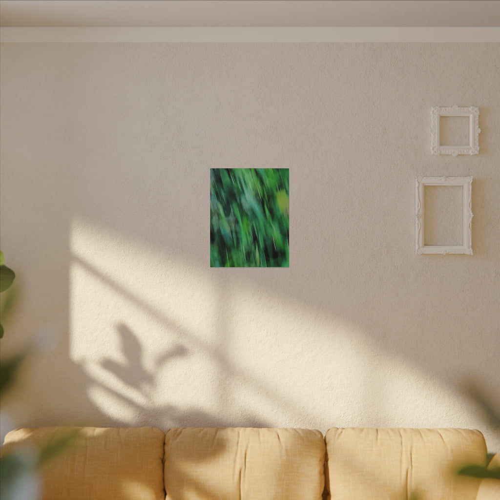 Green Abstract Blur Canvas Wall Art — Vibrant Nature-Inspired Matte Print