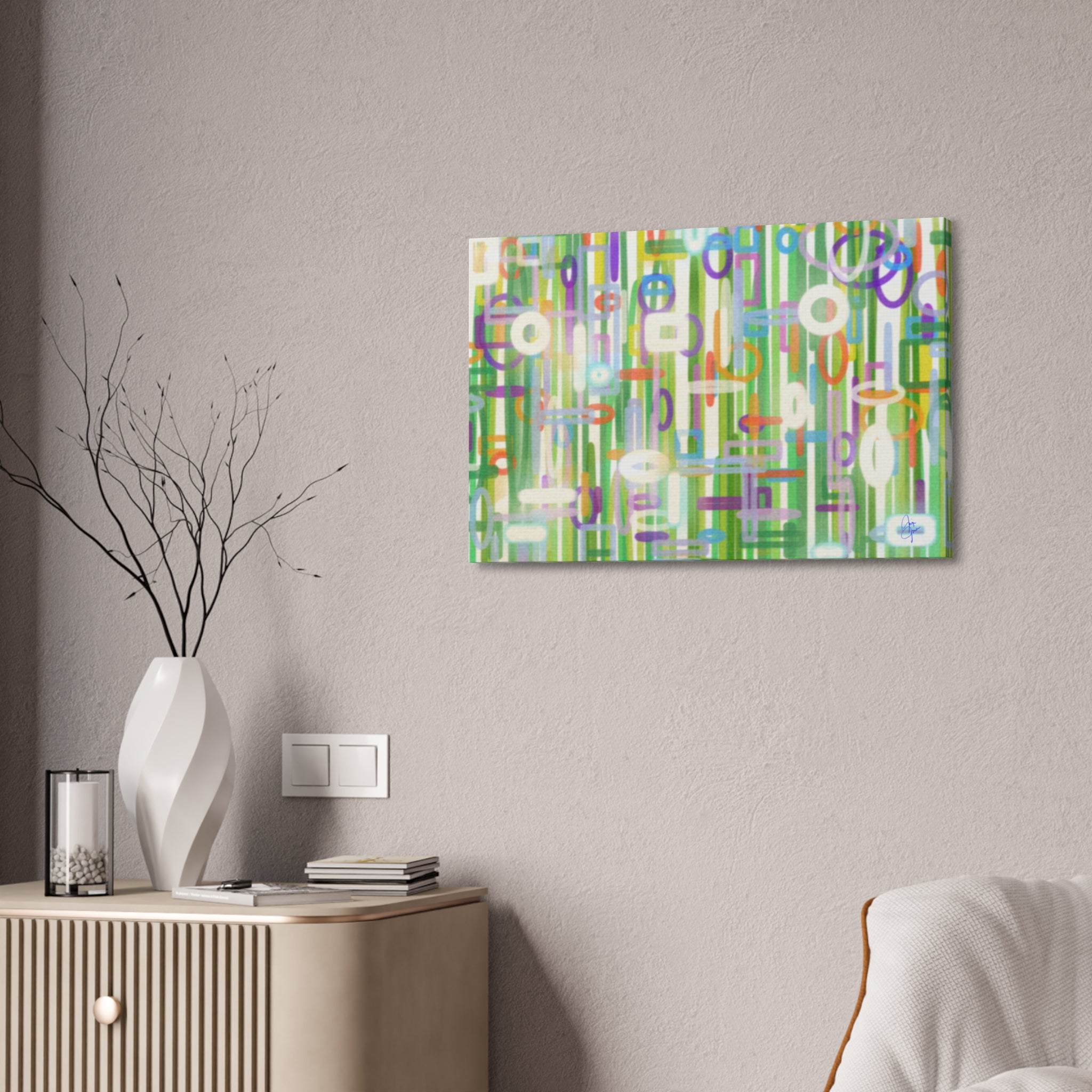 Contemporary Flower Garden Canvas Stretched 1.5"