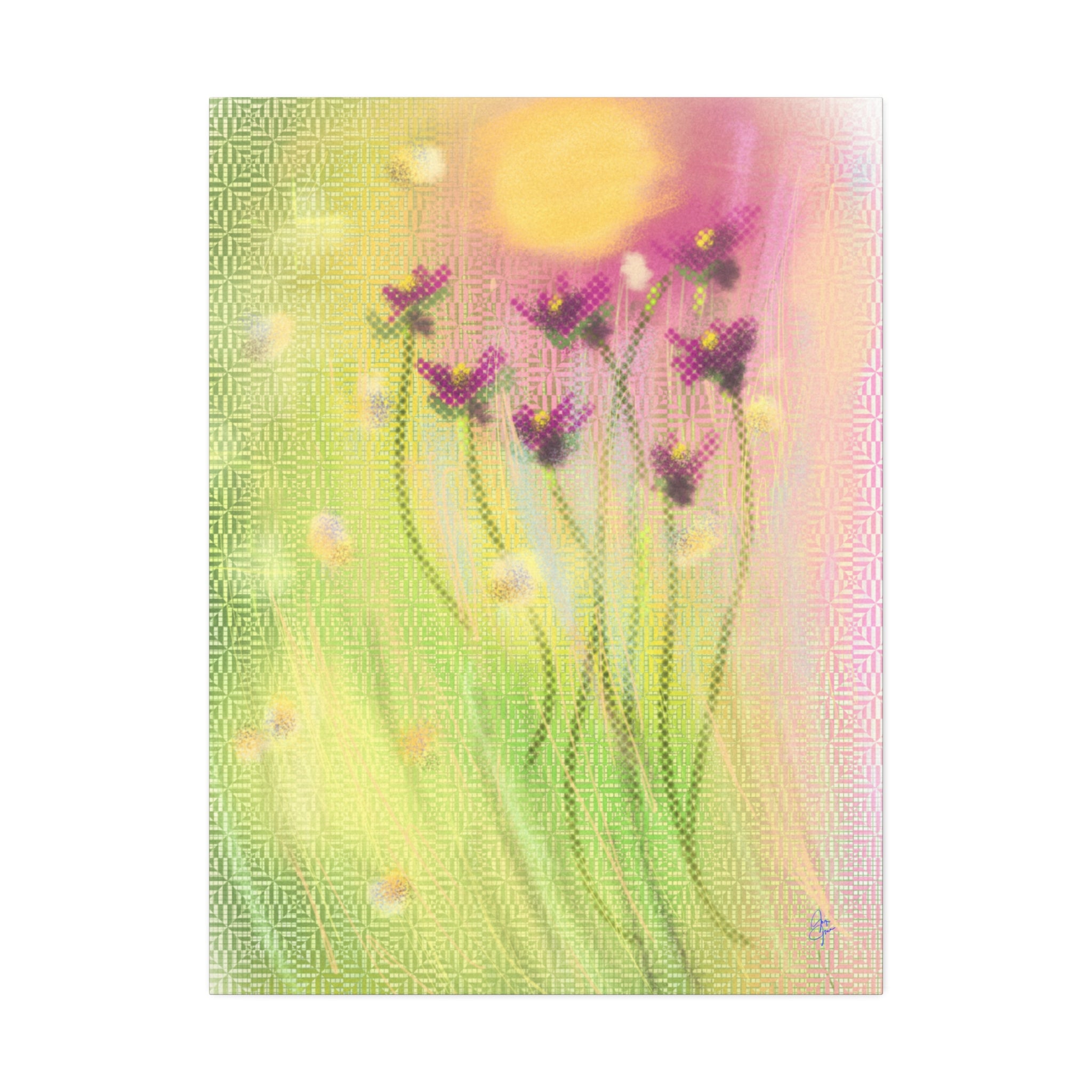 Spring Meadow Floral Canvas Stretched Wall Art (1.5" Depth)