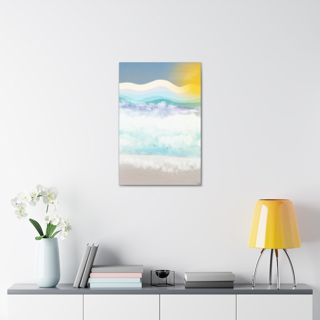 Serene Coastal Watercolor Canvas Print — Stretched 1.5"