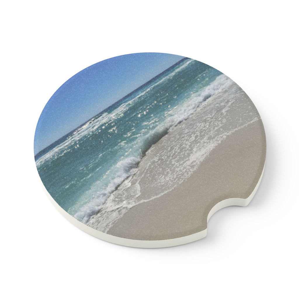 Beach Vibes Soapstone Car Coaster - Ocean Wave Design-By Artist-Angie Jones