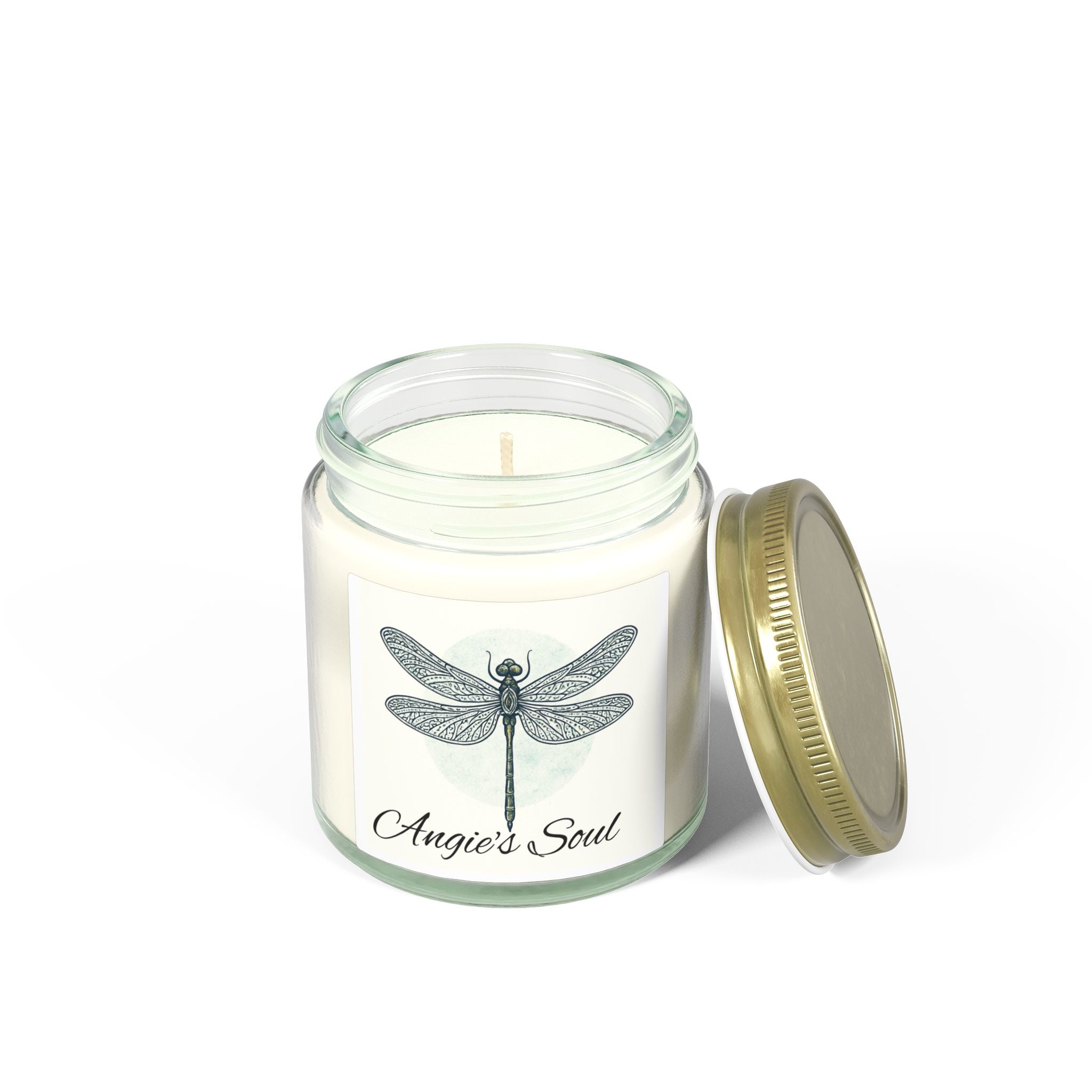 Dragonfly Soy Candle — Coconut Apricot Wax (4oz or 9oz) — Angie's Soul Scented Jar