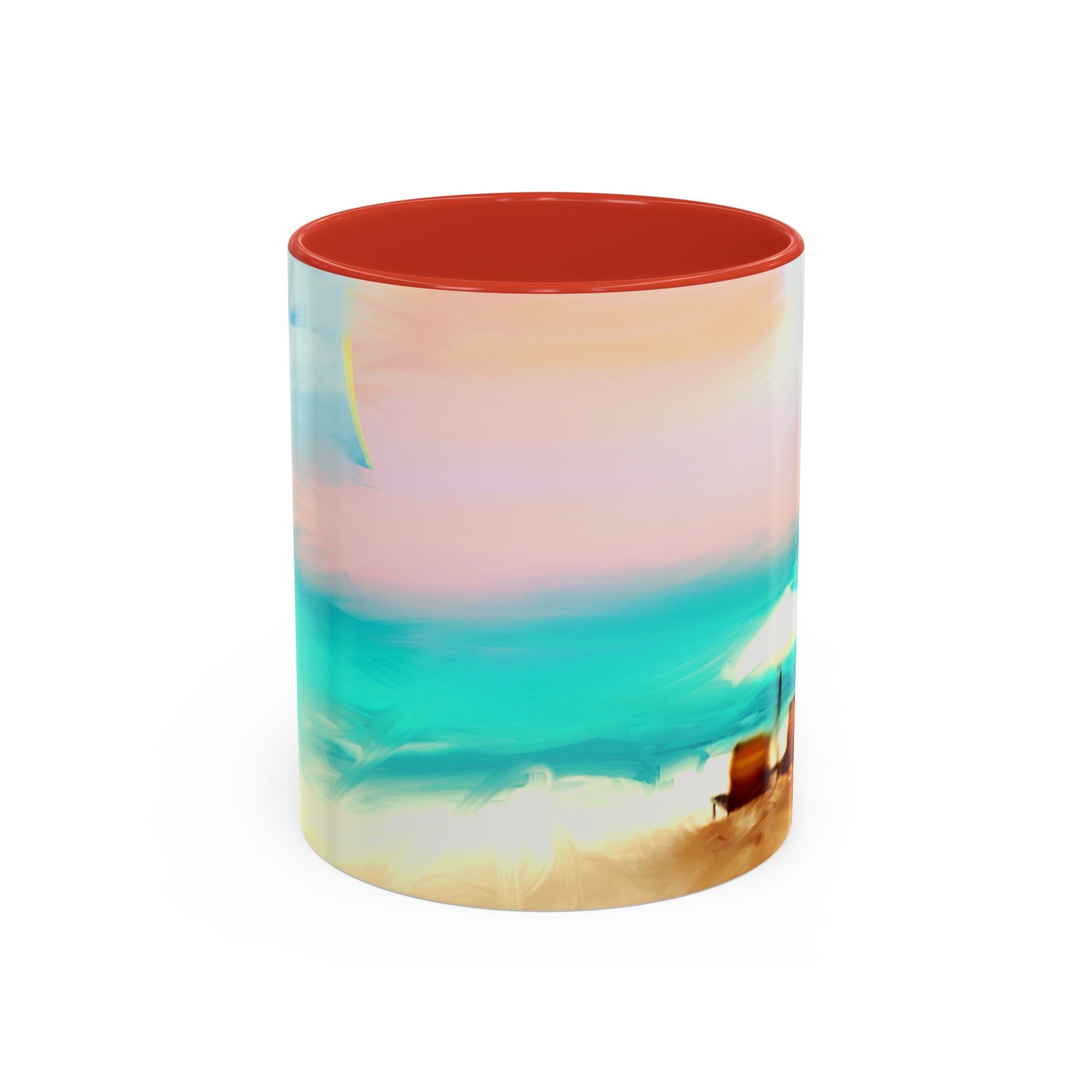 Beach Sunrise Accent Coffee Mug — Tropical Ocean Scene 11/15oz