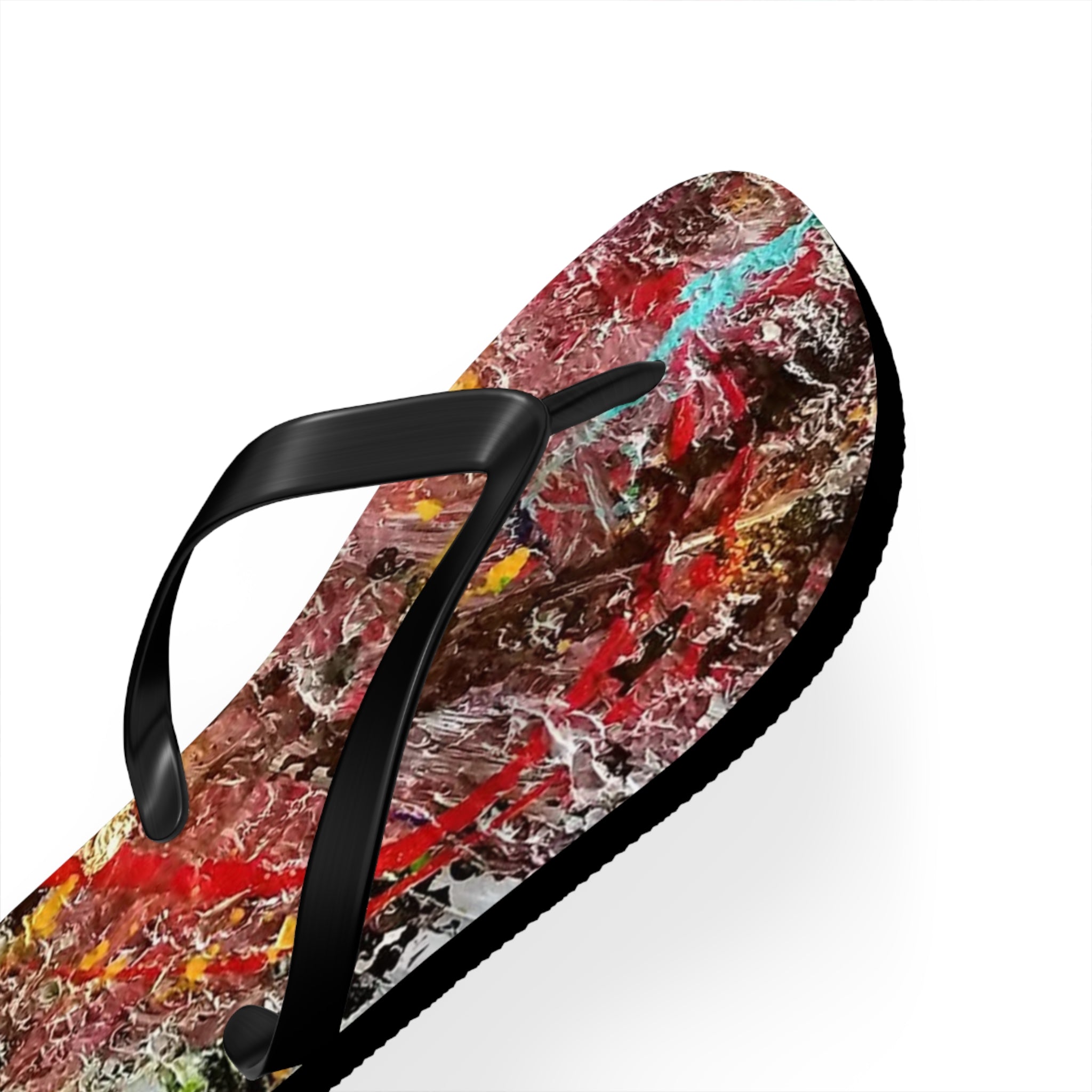 Artistic Abstract Flip Flops — Colorful Graffiti Texture Sandals