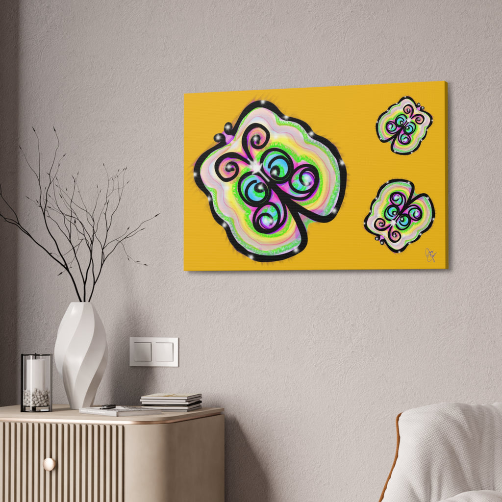 Abstract Rainbow Butterfly Canvas Print — Colorful Pop Art Wall Decor (Stretched 1.5")
