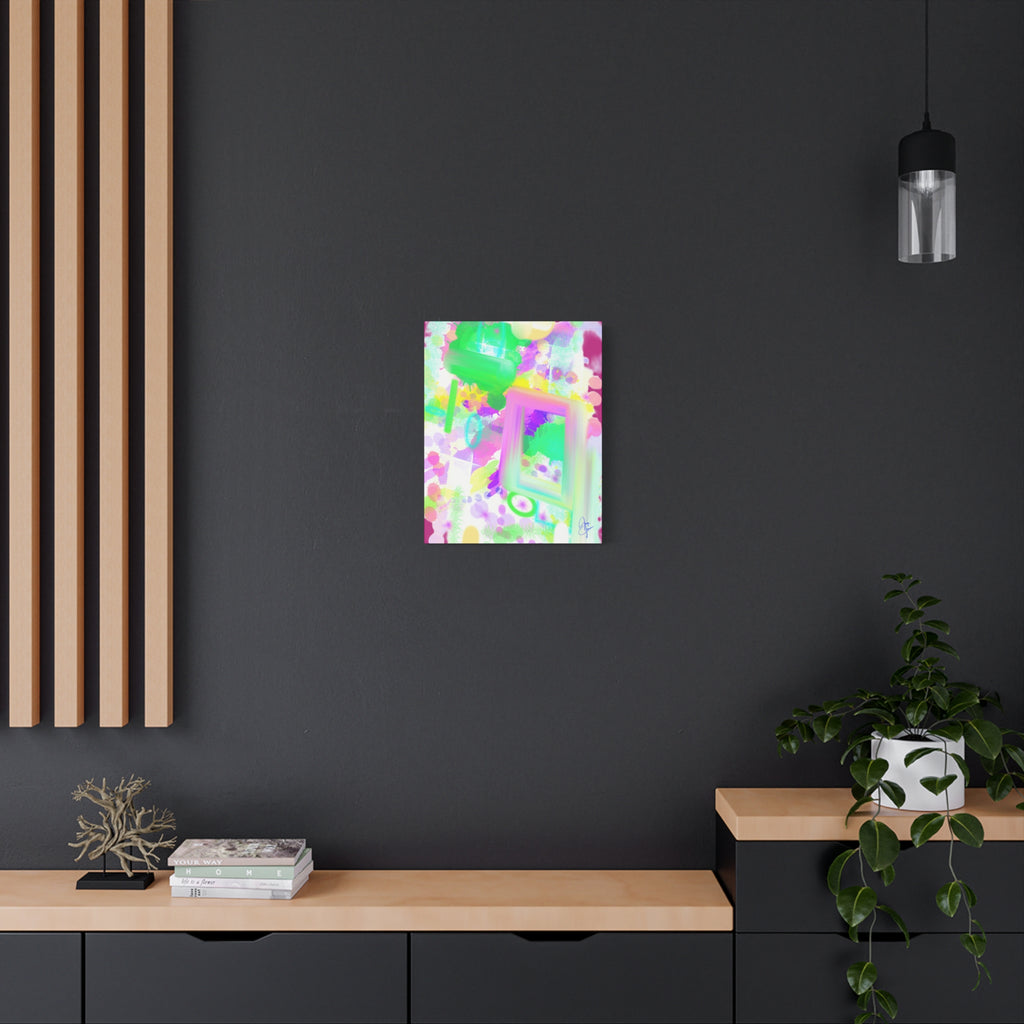 Abstract Pastel Splash Canvas Print — Bright Neon Frame Wall Art