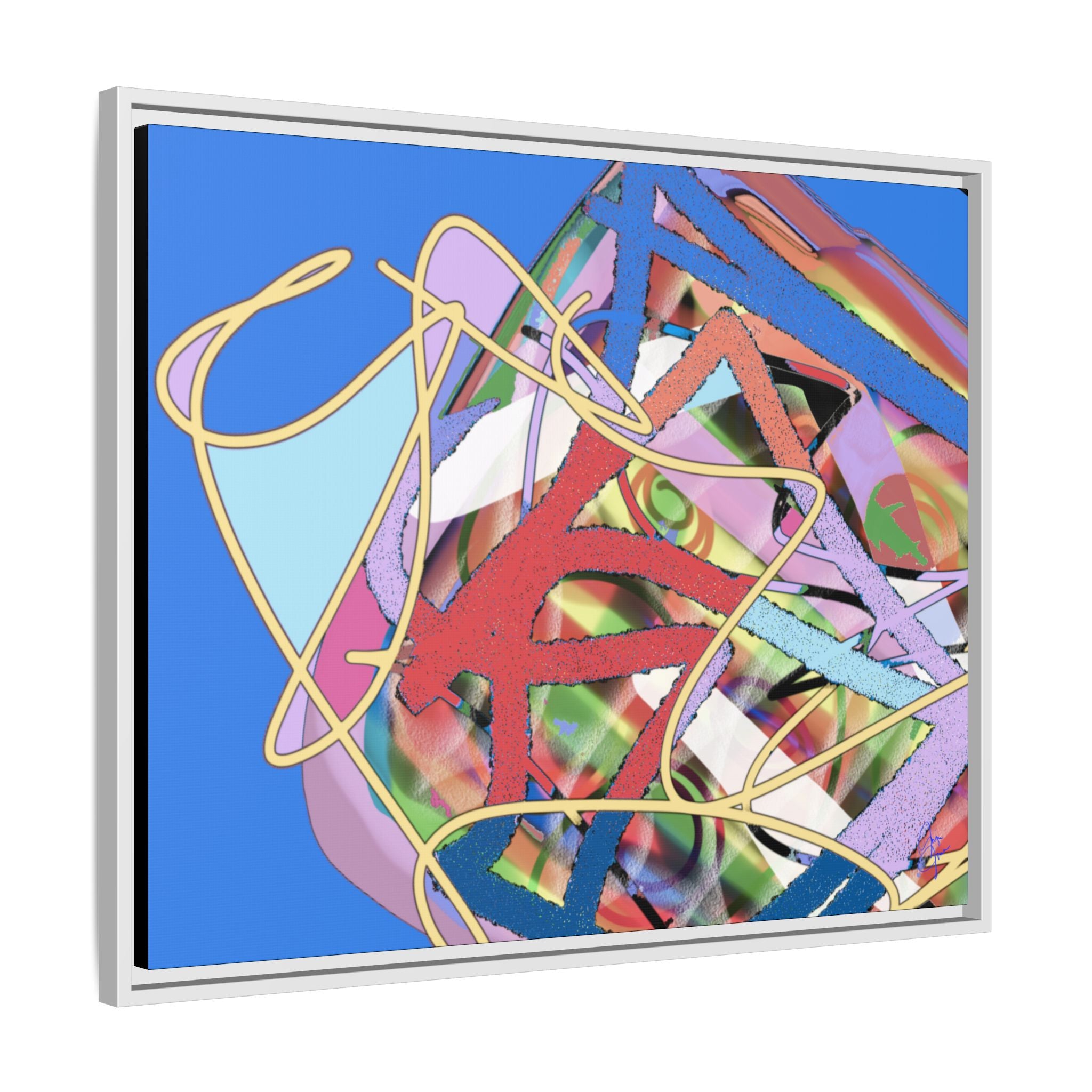 Abstract Multi‑Color Framed Canvas Art – Vibrant Modern Wall Decor