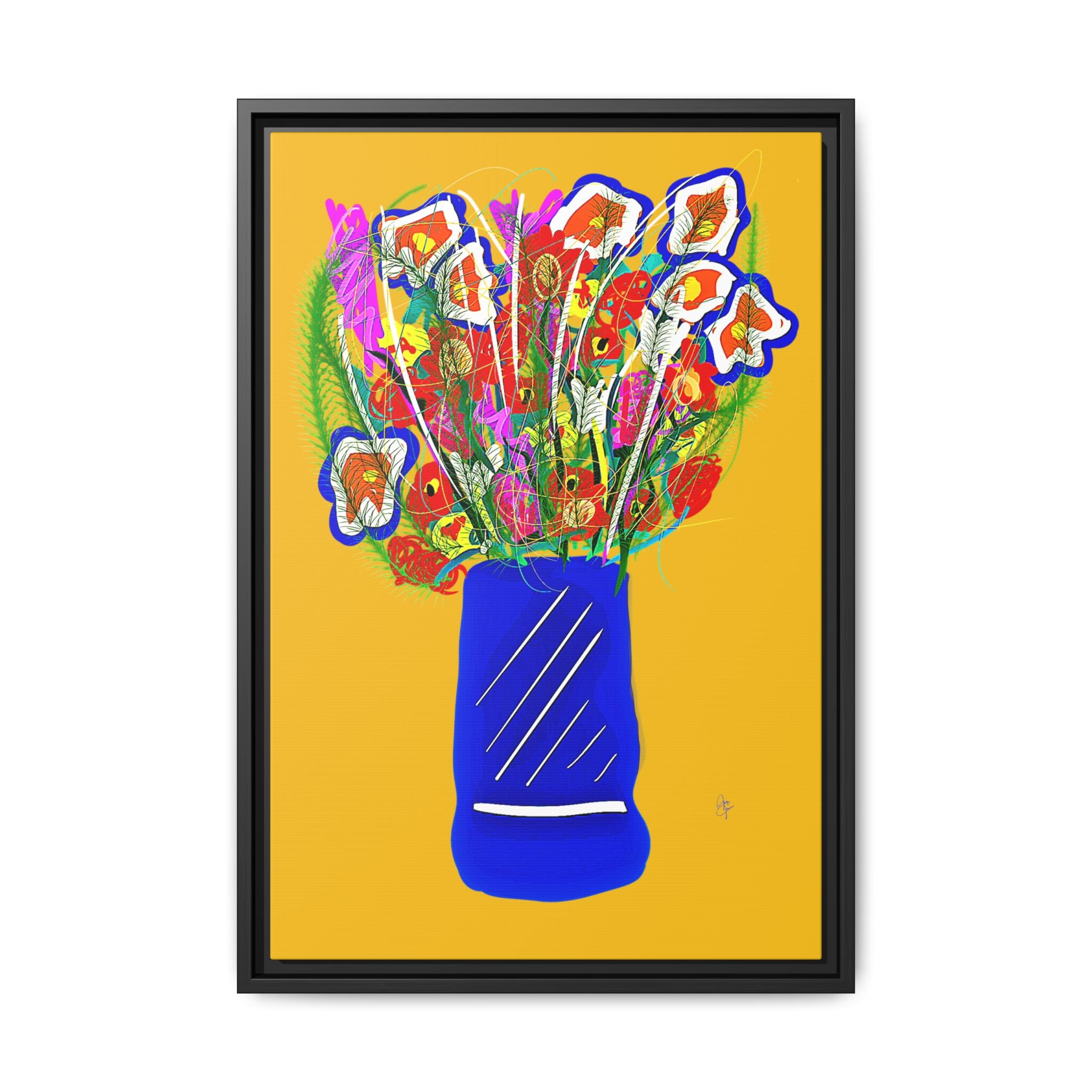 Floral Bouquet Matte Canvas Print — Framed Wall Art