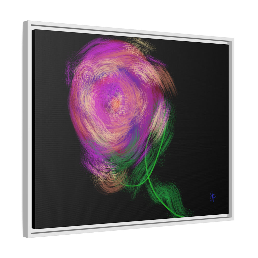 Abstract Rose Swirl Matte Framed Canvas — Multicolor Floral Wall Art