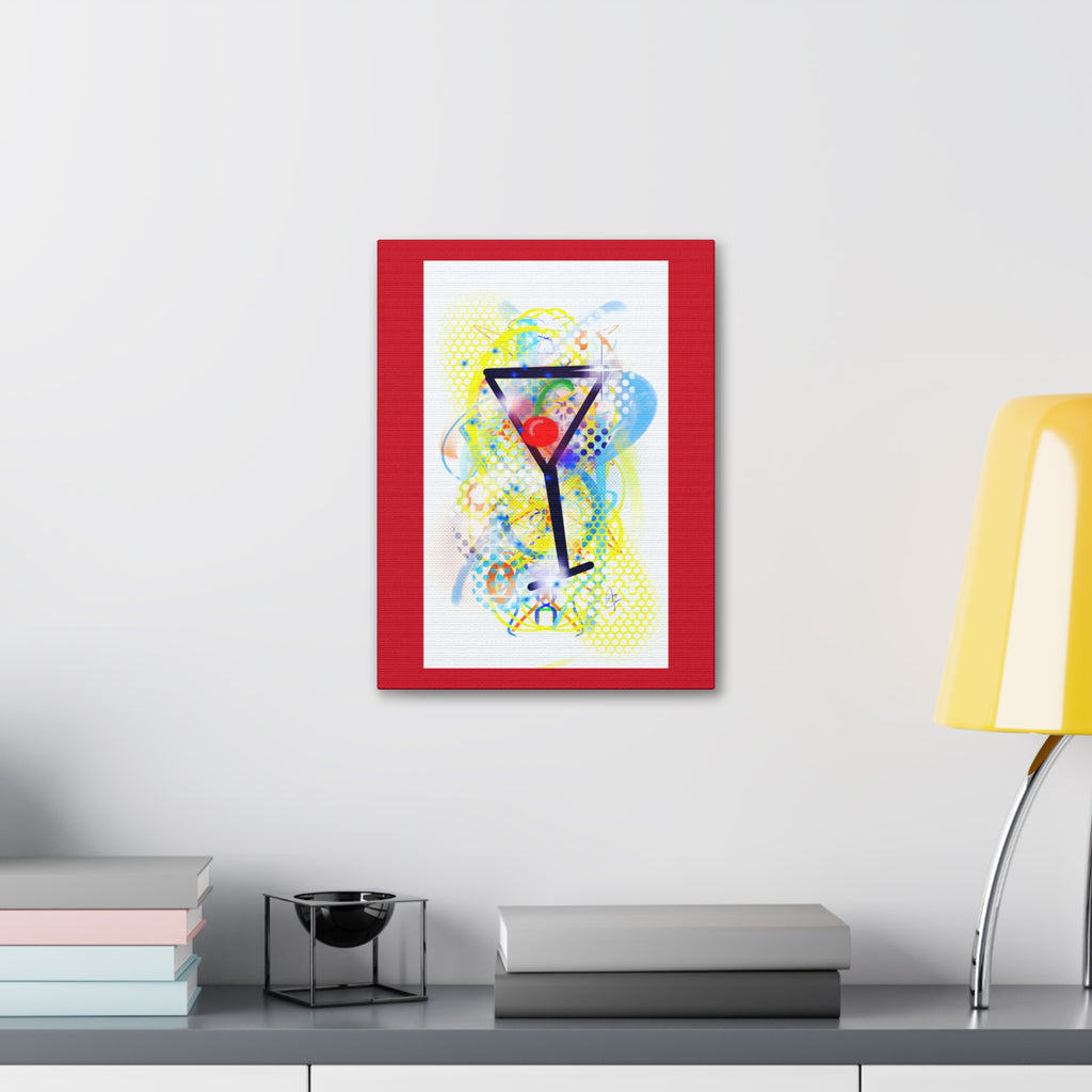 Martini Pop Art Canvas Print — Colorful Cocktail Wall Art (Stretched Canvas 1.5")