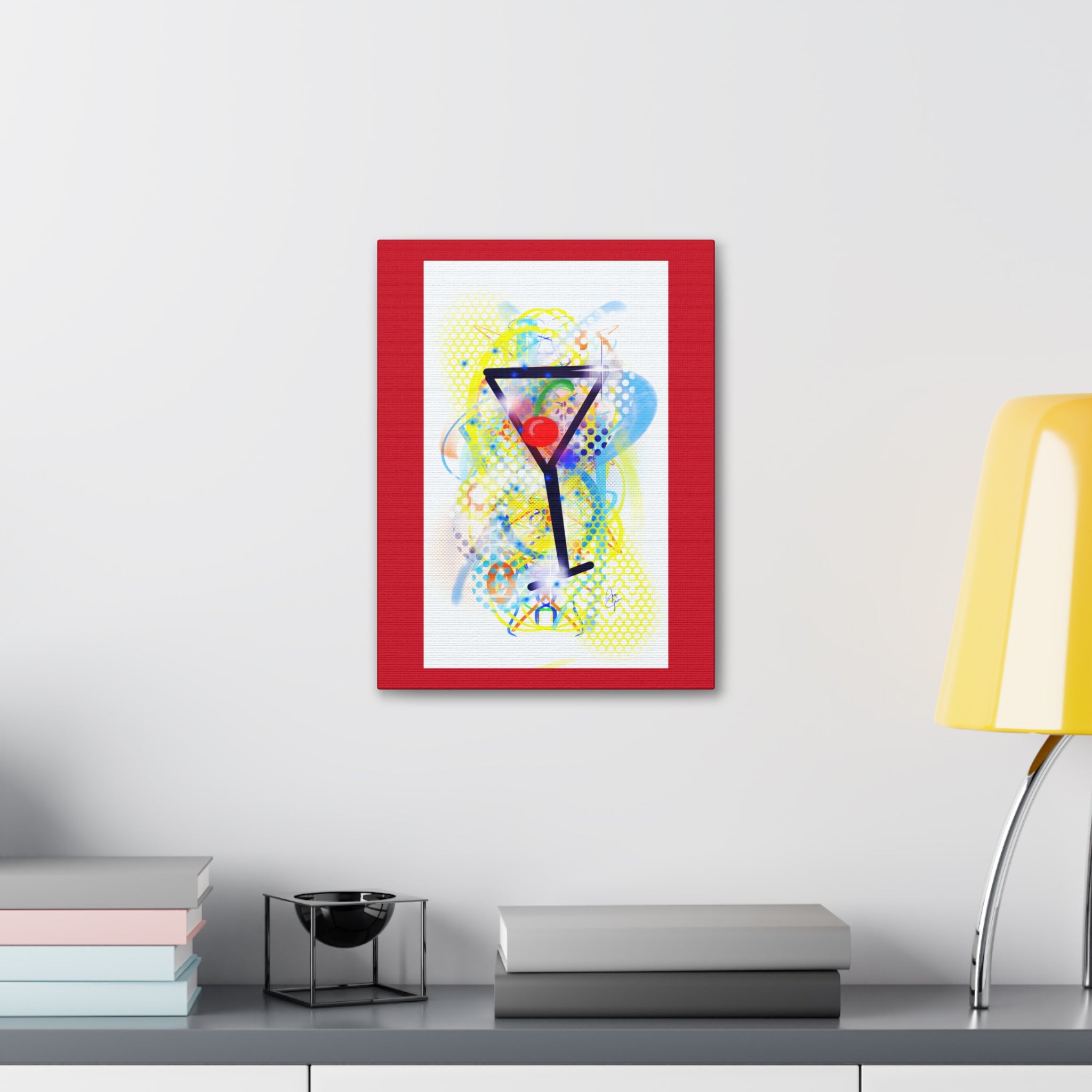 Martini Pop Art Canvas Print — Colorful Cocktail Wall Art (Stretched Canvas 1.5")