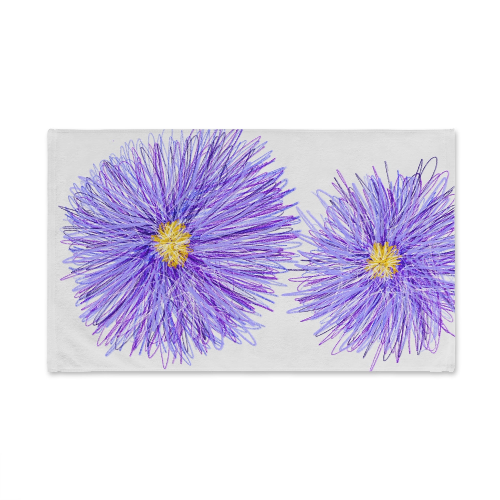 Hand Towel — Purple Aster Floral Bath/Guest Towel, Cheerful Spring Flower Design
