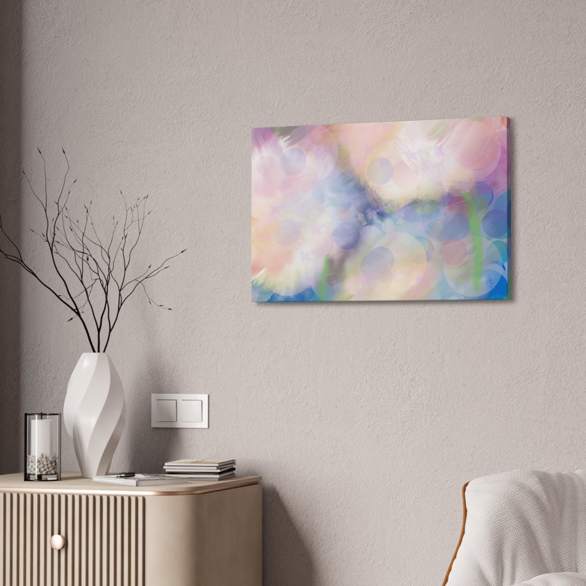 Pastel Abstract Canvas Print — Dreamy Bokeh Wall Art (Stretched 1.5")