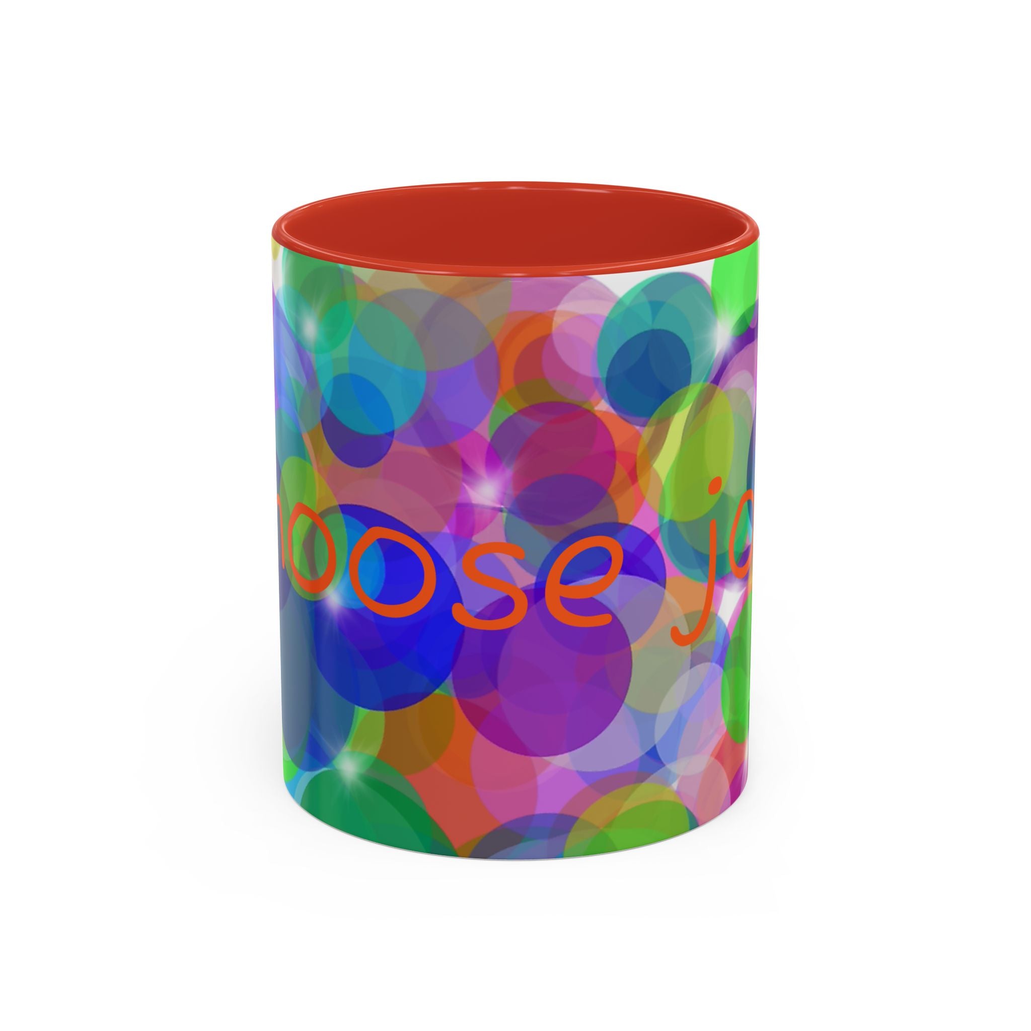 Colorful Bokeh "Choose Joy!" Accent Coffee Mug (11/15oz)