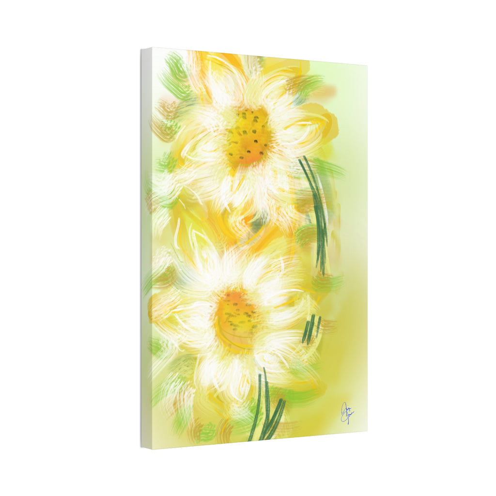 Yellow Daisy Floral Canvas Print – Stretched 1.5" Edge Art
