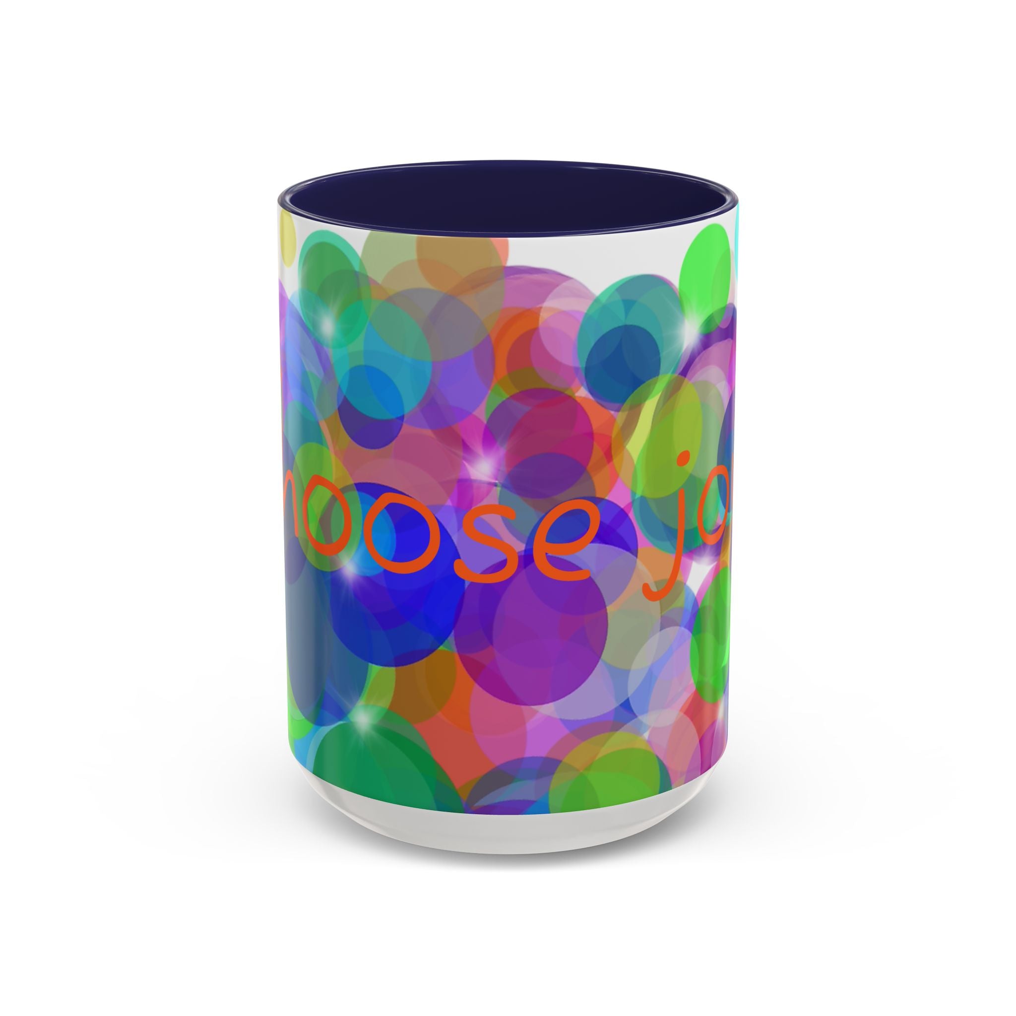 Colorful Bokeh "Choose Joy!" Accent Coffee Mug (11/15oz)