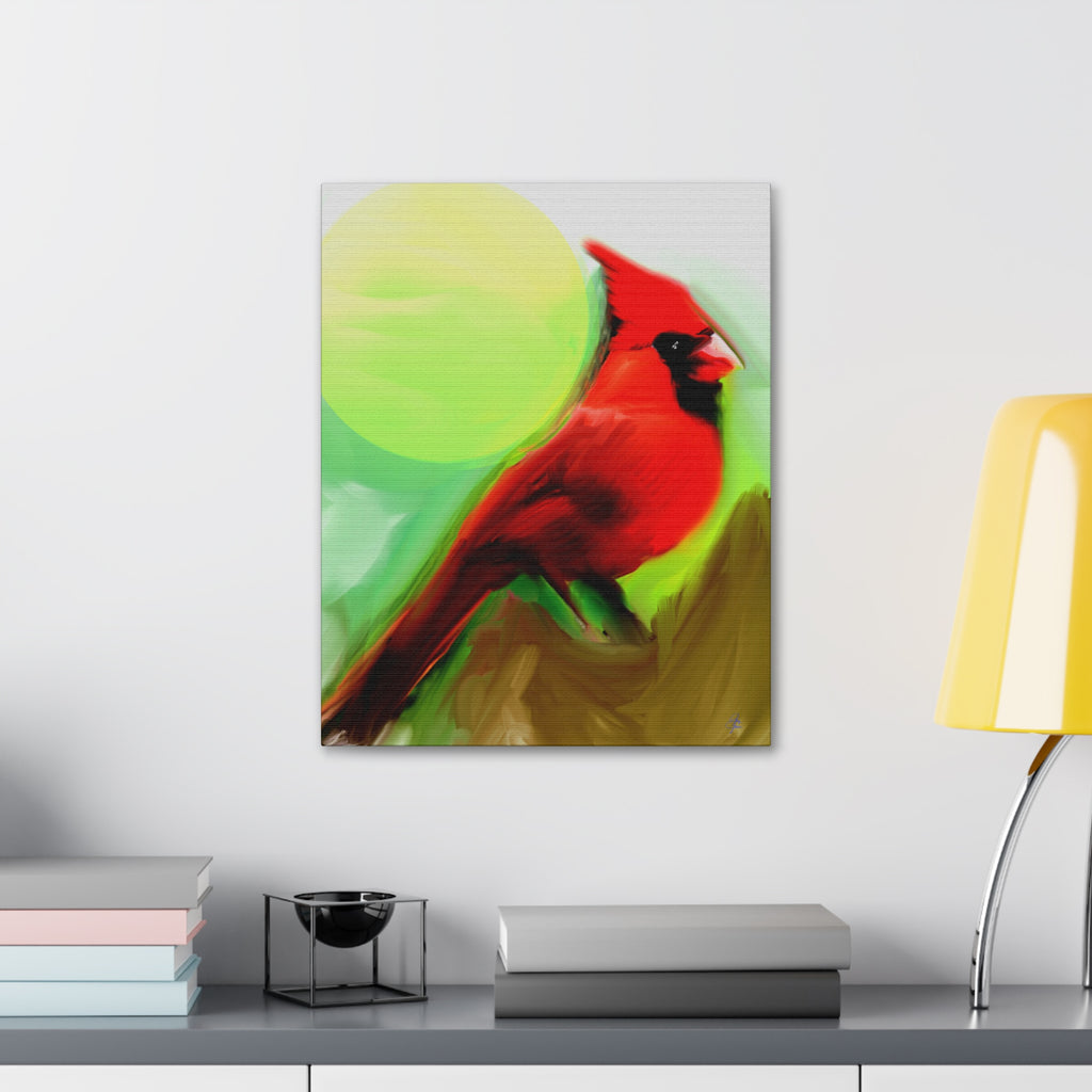 Cardinal Canvas Print — Vibrant Red Bird Wall Art (Stretched 1.5")
