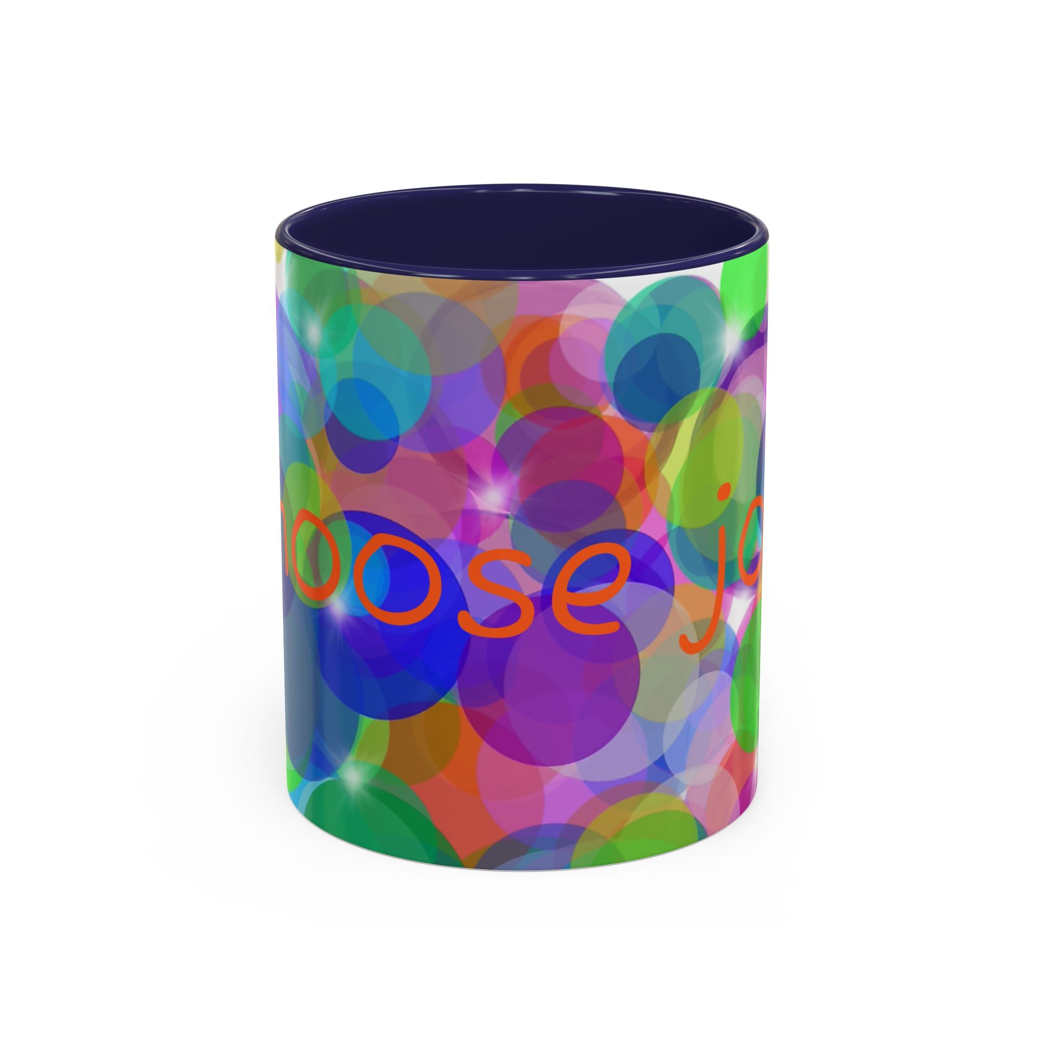 Colorful Bokeh "Choose Joy!" Accent Coffee Mug (11/15oz)