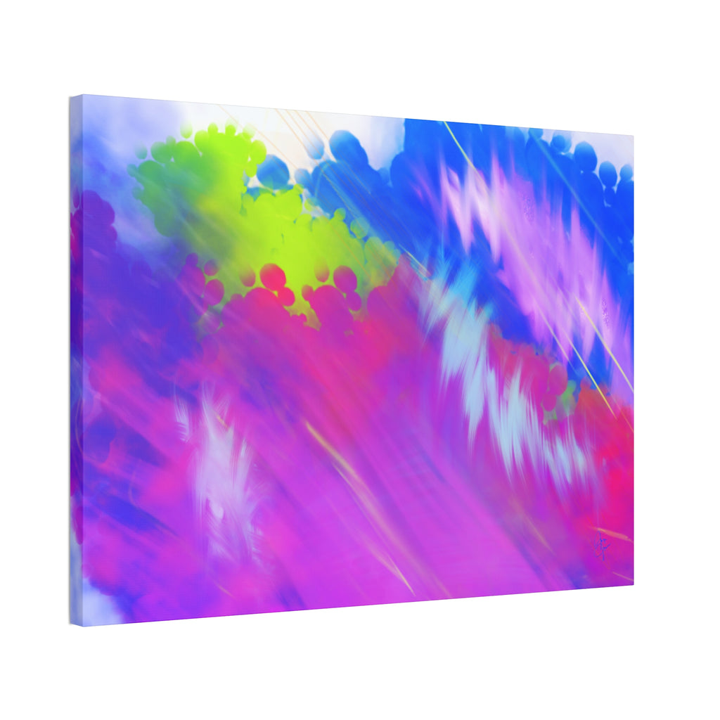 Abstract Neon Tie-Dye Canvas Print — Vibrant Rainbow Wall Art (Stretched 1.5")