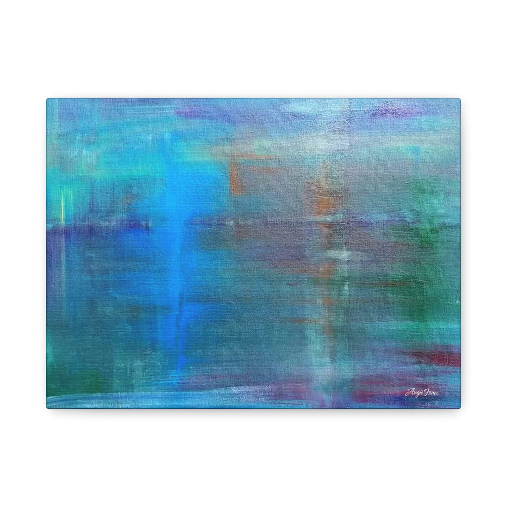 Abstract Blue-Green Matte Canvas Print – Stretched 1.25" Wall Art