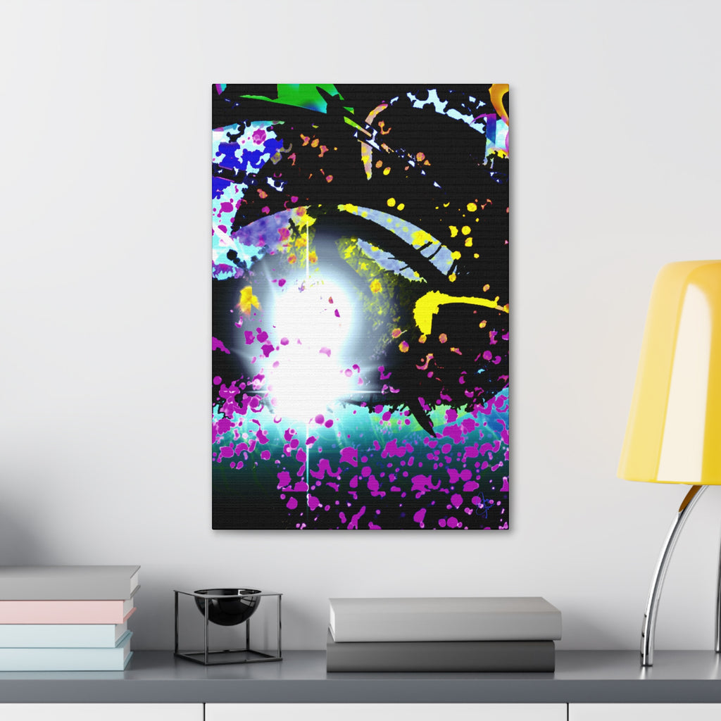 Abstract Neon Splash Canvas Print — Vibrant Galaxy-Inspired Wall Art (Stretched 1.5")