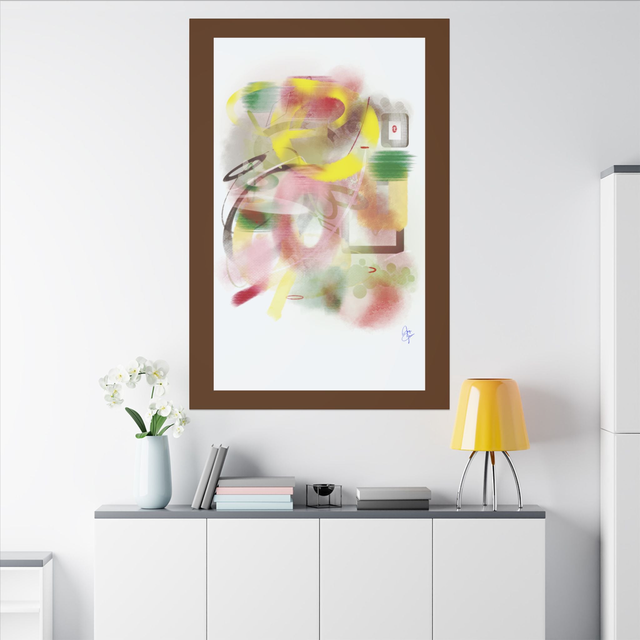 Abstract Color Burst Matte Canvas Wall Art — Green-Edged Stretched Print