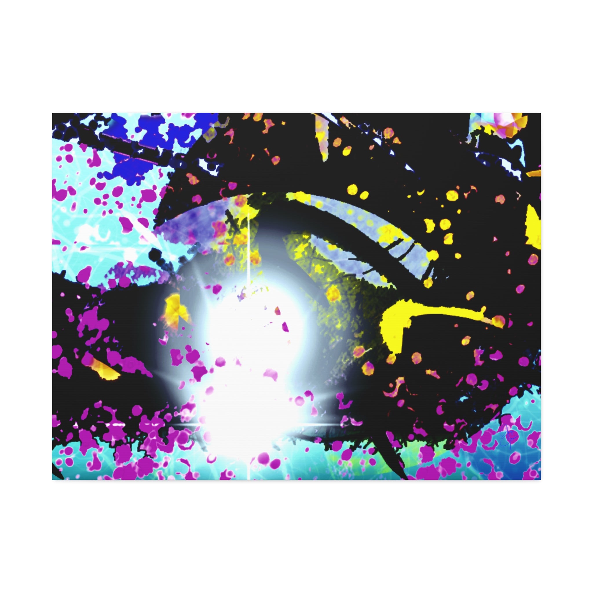 Abstract Neon Splash Canvas Print — Vibrant Galaxy-Inspired Wall Art (Stretched 1.5")