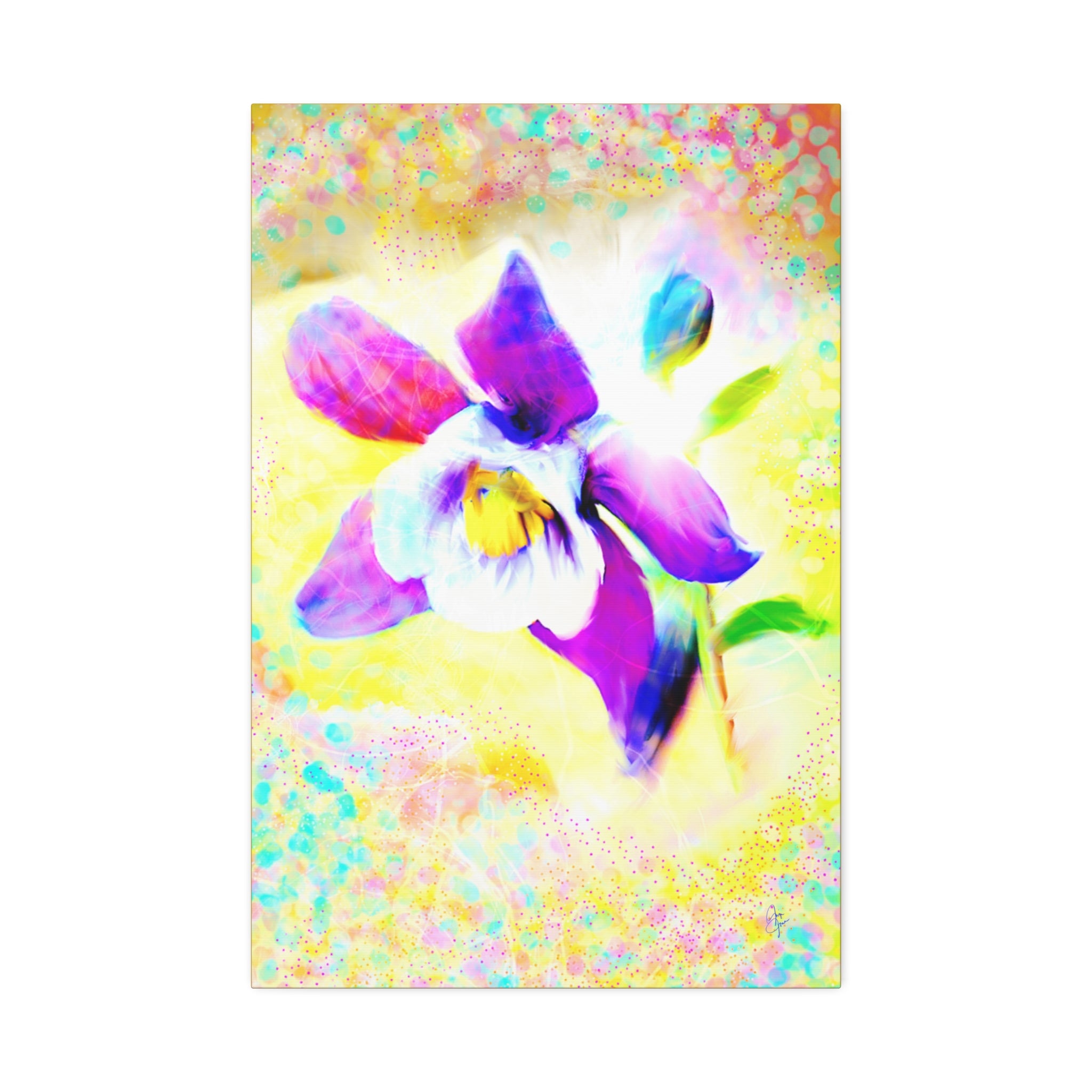 Purple Orchid Canvas Wall Art - Vibrant Floral Stretched Canvas