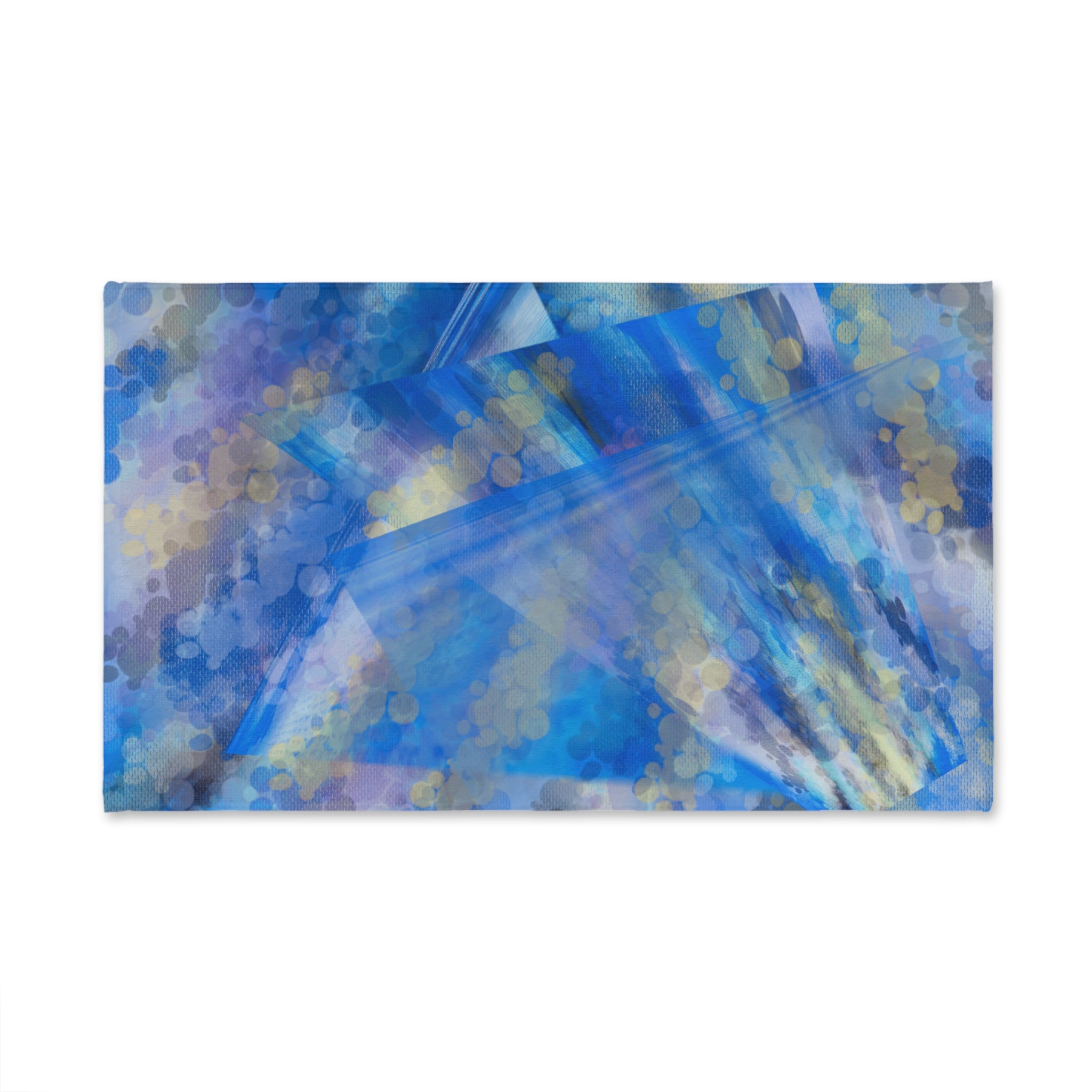 Blue Abstract Art Hand Towel — Oceanic Watercolor Pattern