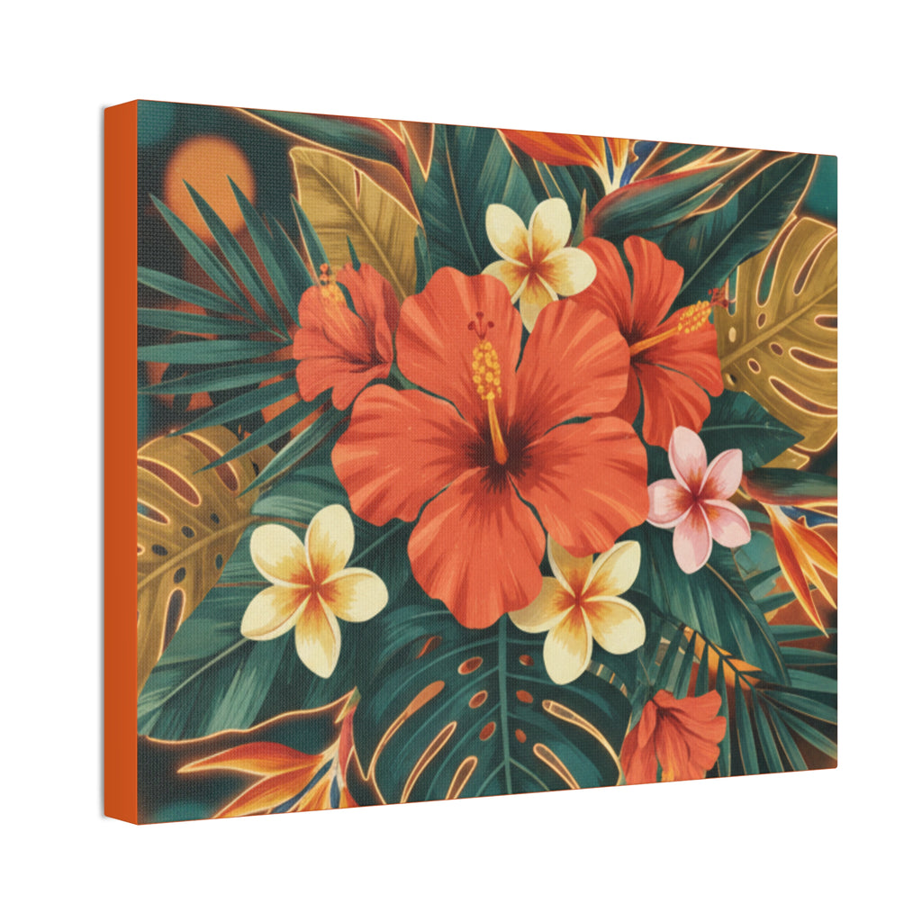 Tropical Hibiscus Canvas Wall Art — Vibrant Floral Stretched Canvas