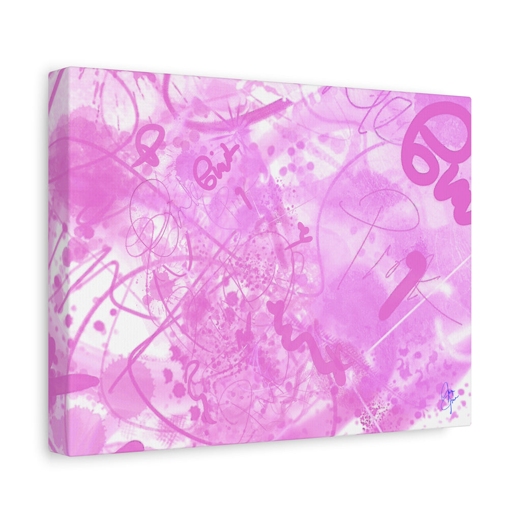 Pink Abstract Graffiti Matte Canvas