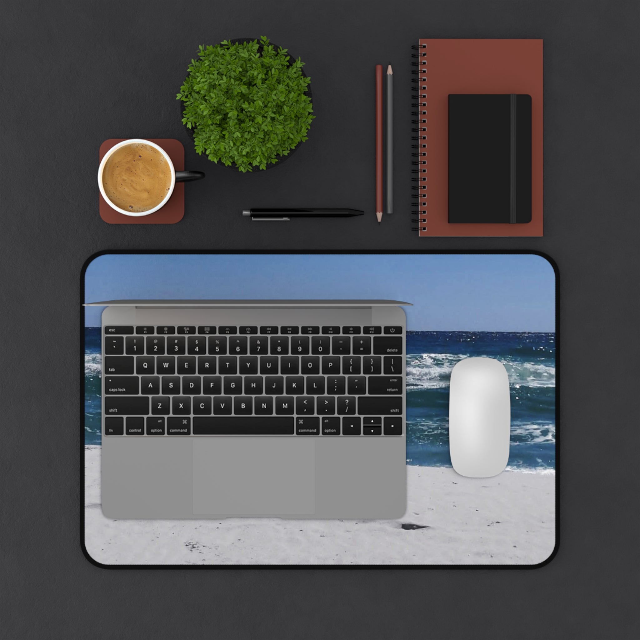 Ocean Beach Desk Mat – Coastal Waves Mouse Pad for Home Office