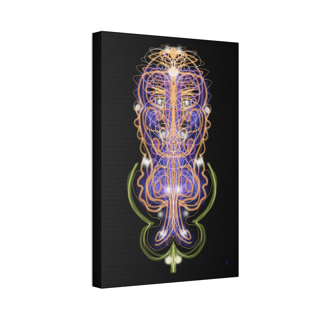 Mystic Symmetry Canvas — Abstract Spiritual Wall Art on Teal