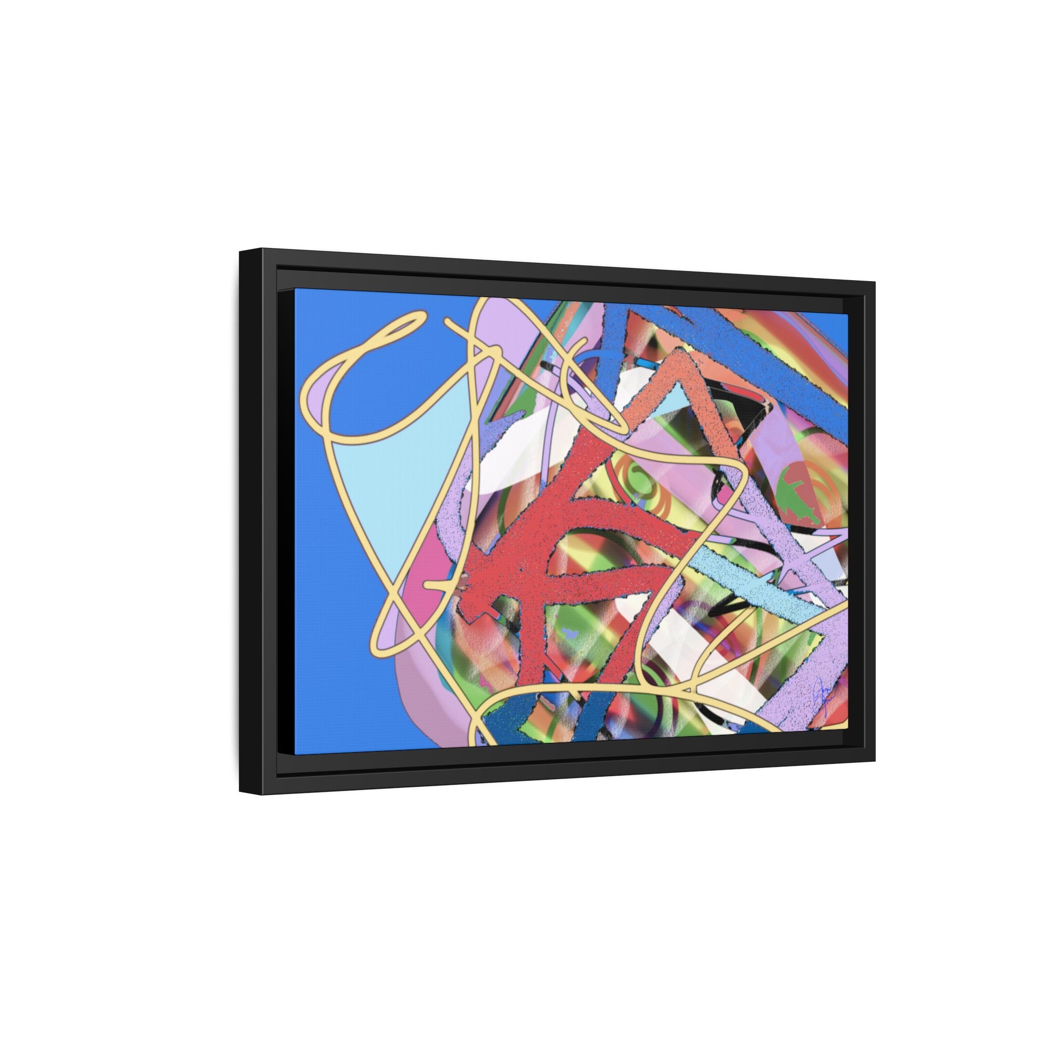 Abstract Multi‑Color Framed Canvas Art – Vibrant Modern Wall Decor