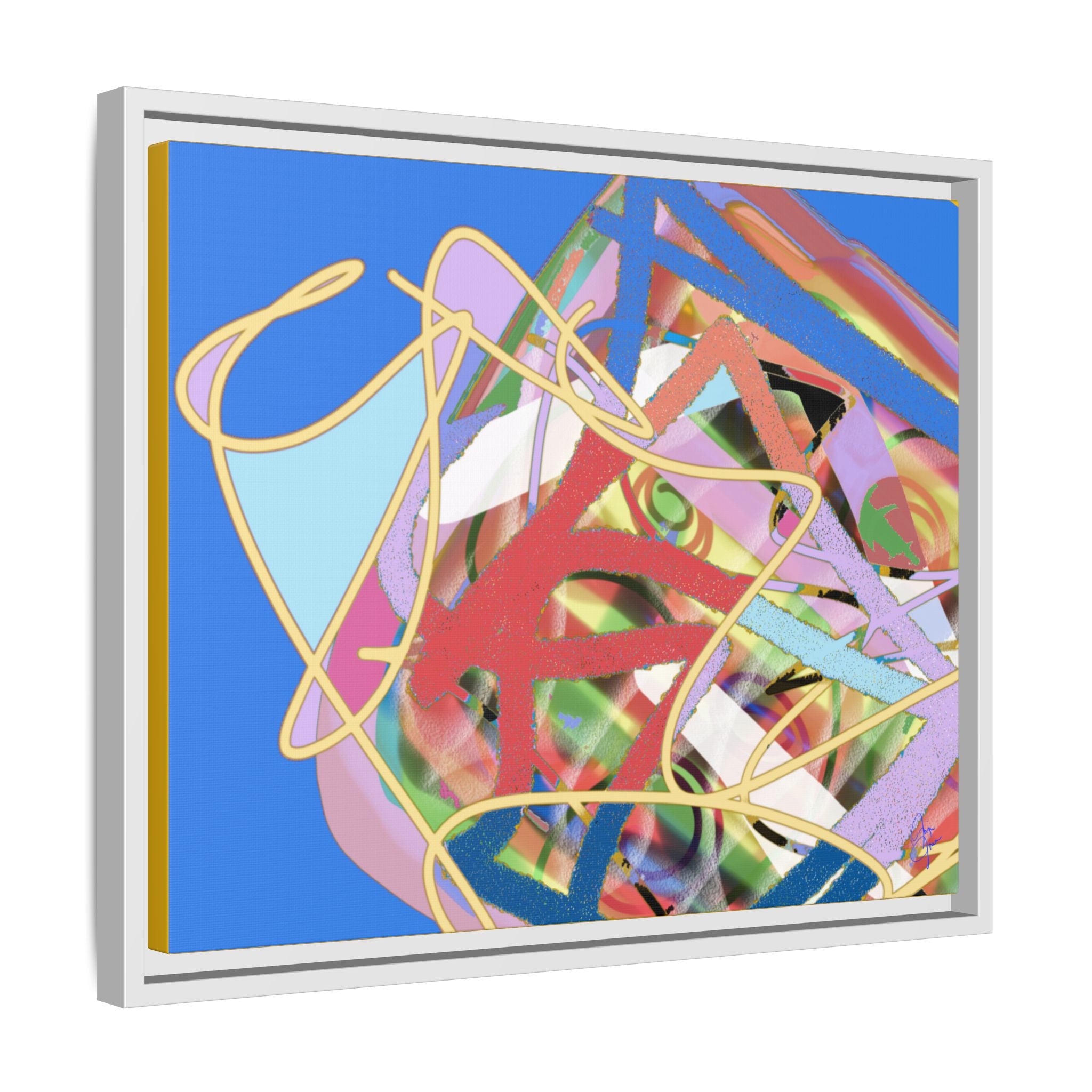 Abstract Multi‑Color Framed Canvas Art – Vibrant Modern Wall Decor