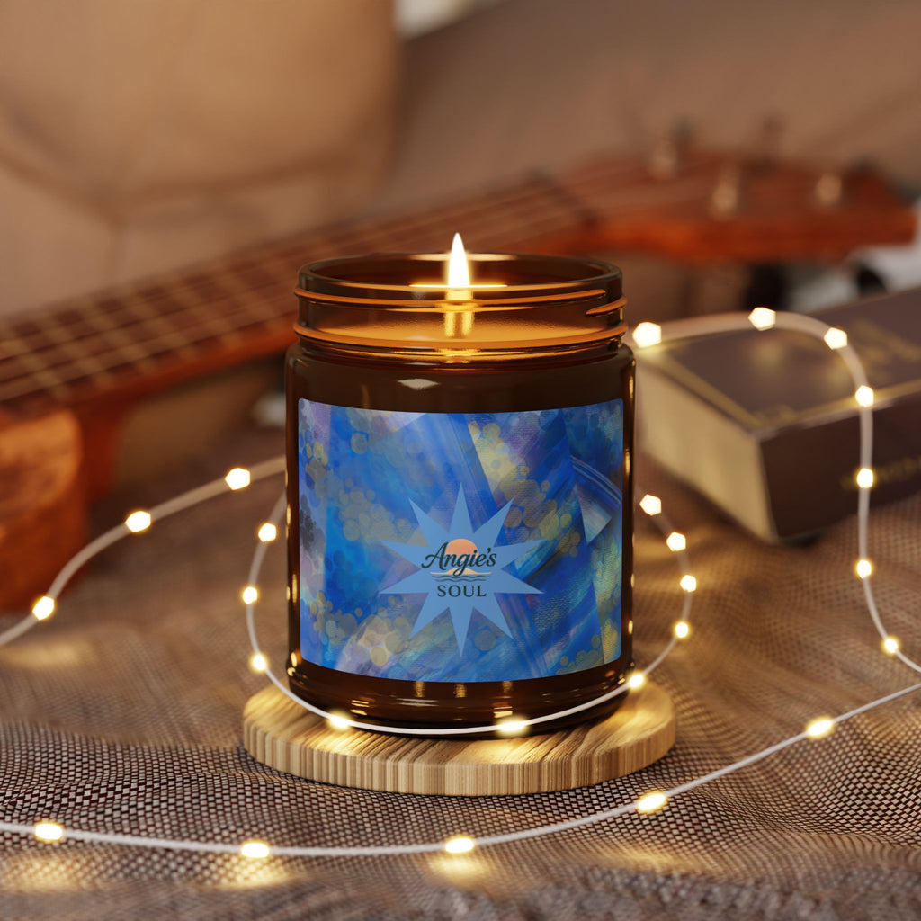 Amber Jar Soy Candle — Calming Blue Ocean Scented Candle (Multi-Size)