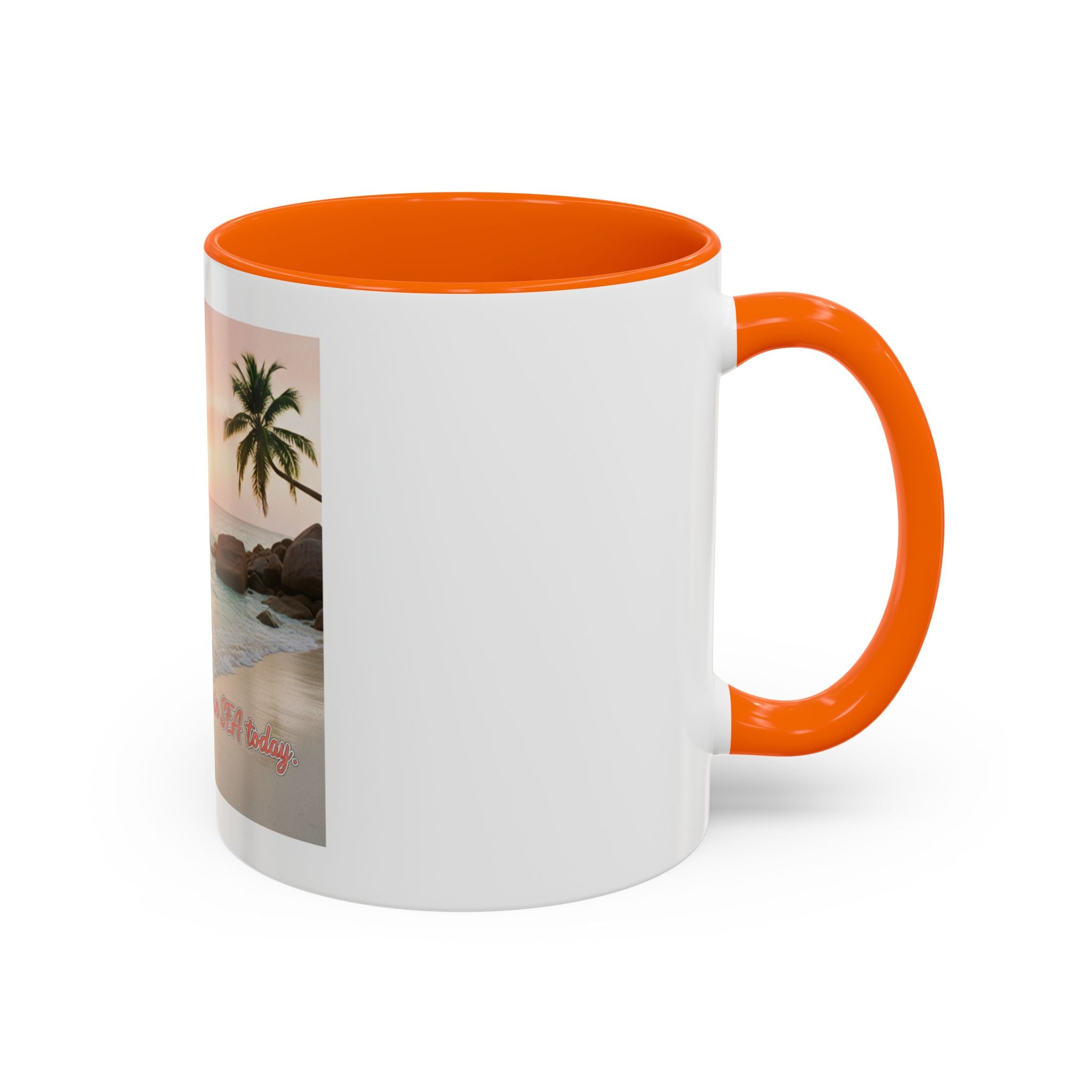 Tropical Beach Coffee Mug — Sunset Palm Ocean Accent Mug (11/15 oz)