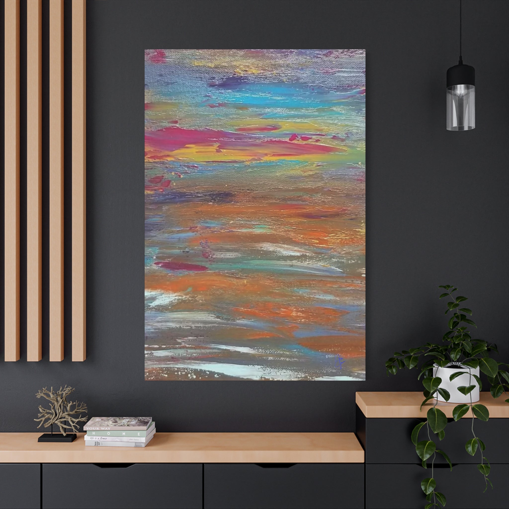 Abstract Colorful Sunset Matte Canvas Wall Art — Stretched 1.25"