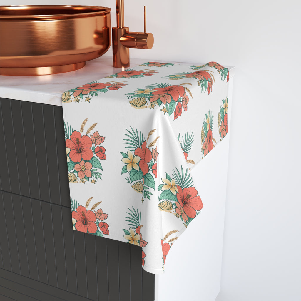 Tropical Hibiscus Hand Towel — Floral Hawaiian Beach Vibe