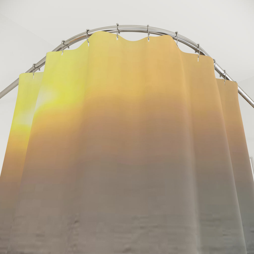 Sunrise Ocean Shower Curtain — Tranquil Coastal Bathroom Decor
