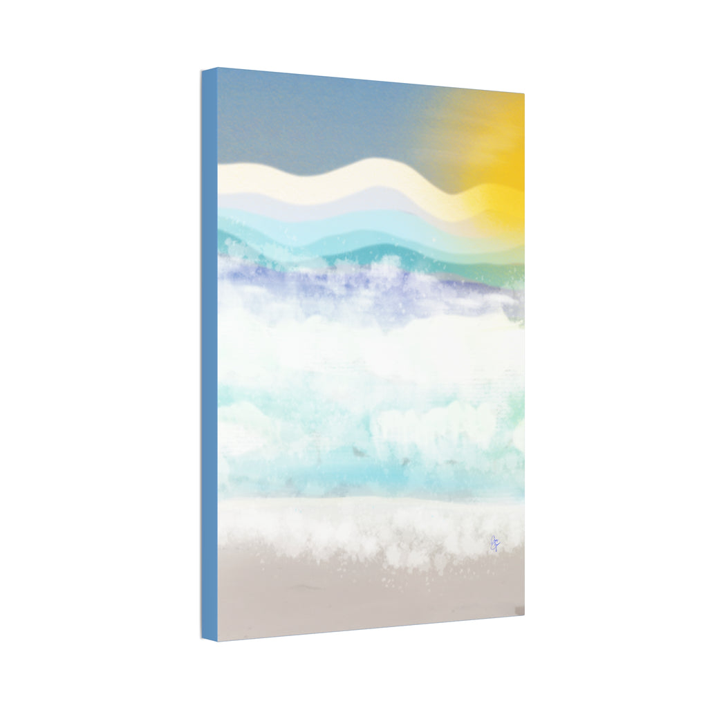 Serene Coastal Watercolor Canvas Print — Stretched 1.5"