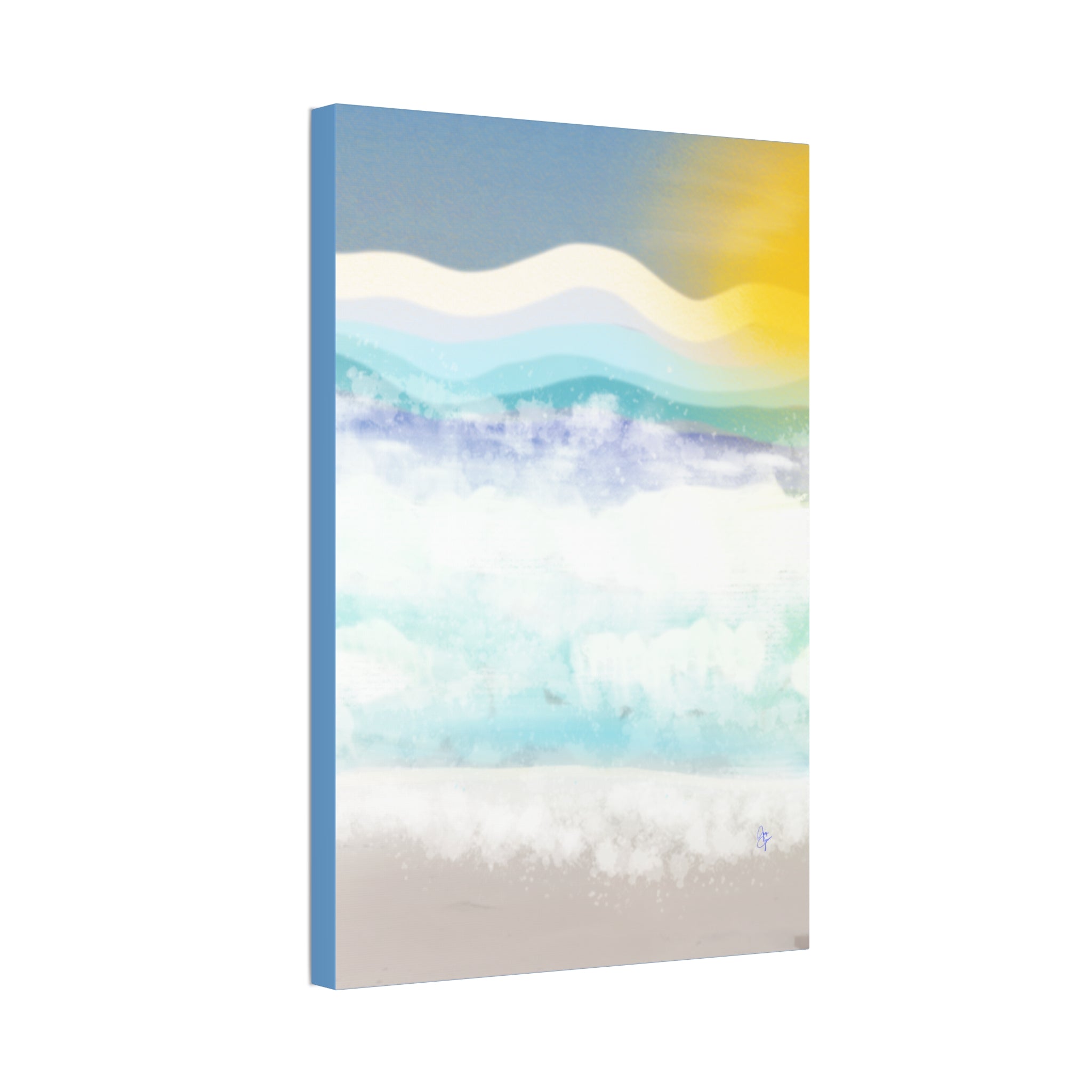 Serene Coastal Watercolor Canvas Print — Stretched 1.5"