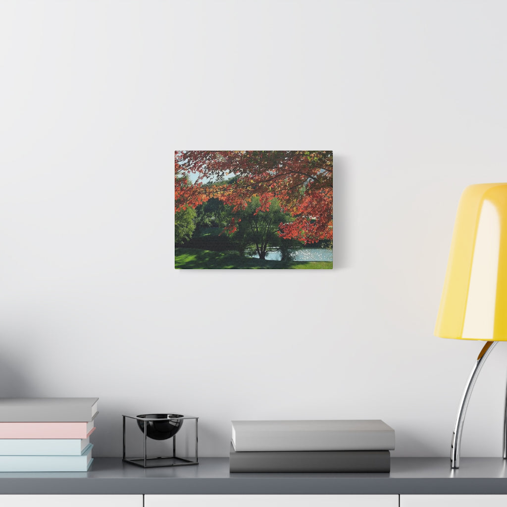 Autumn Lakeside Canvas Print — Stretched Matte Wall Art