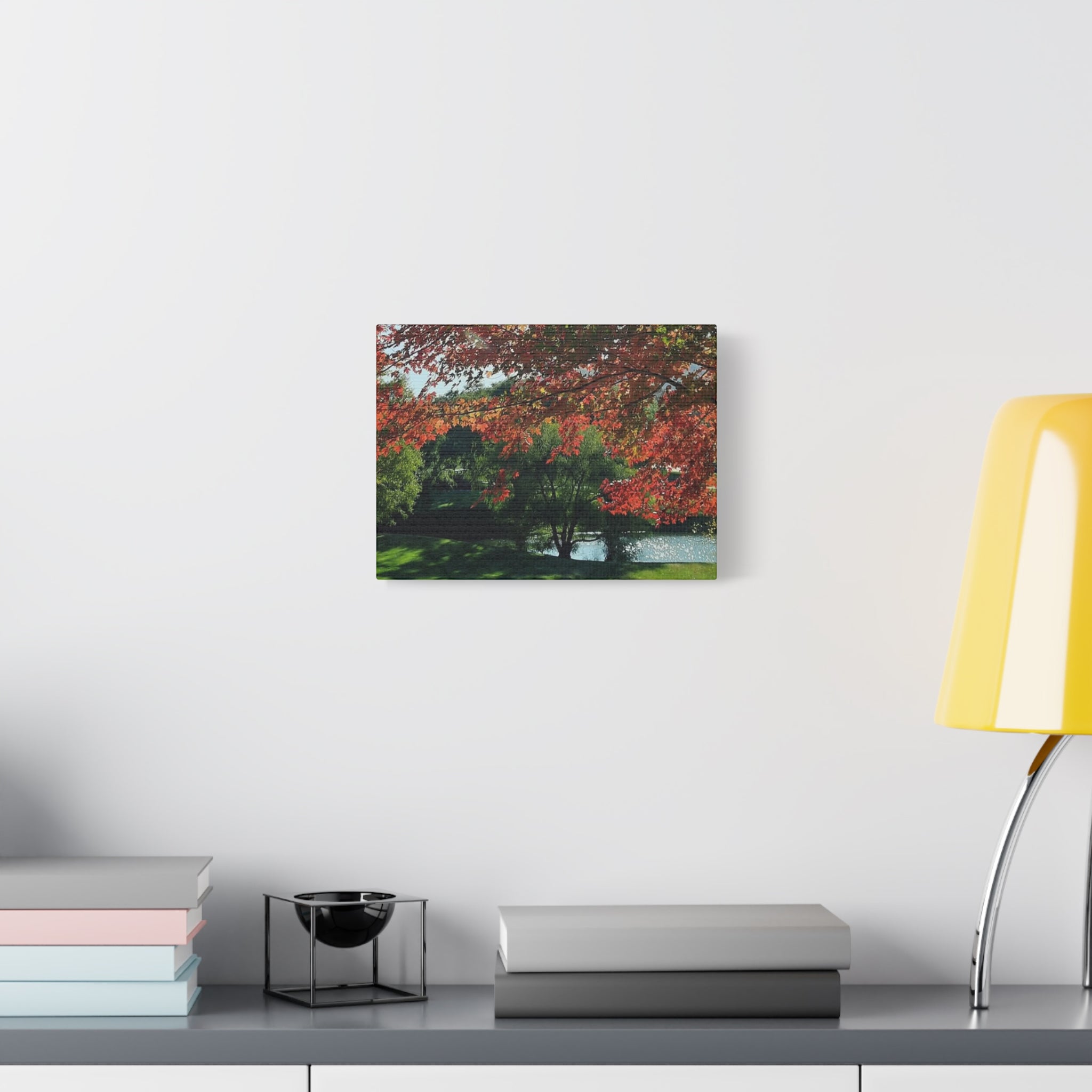 Autumn Lakeside Canvas Print — Stretched Matte Wall Art
