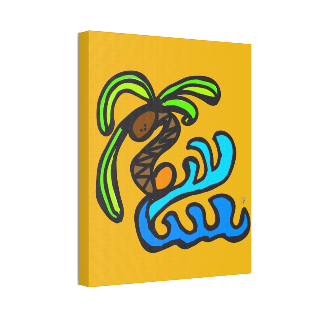 Stained Glass Beach Canvas — Whimsical Seaside Wall Art